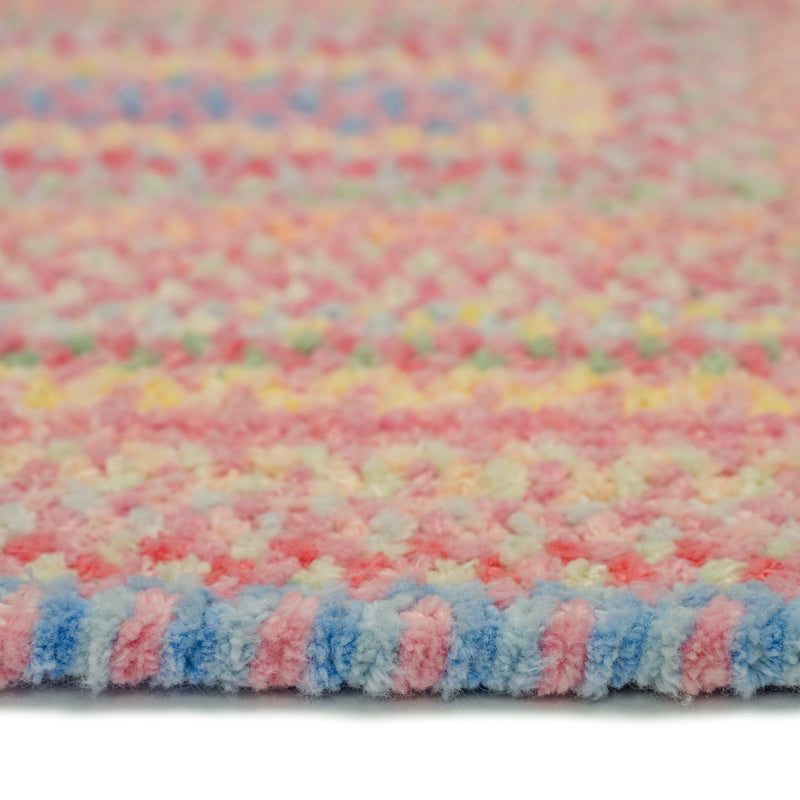 Cutting Garden Tea Rose Braided Rug Concentric Rectangle image