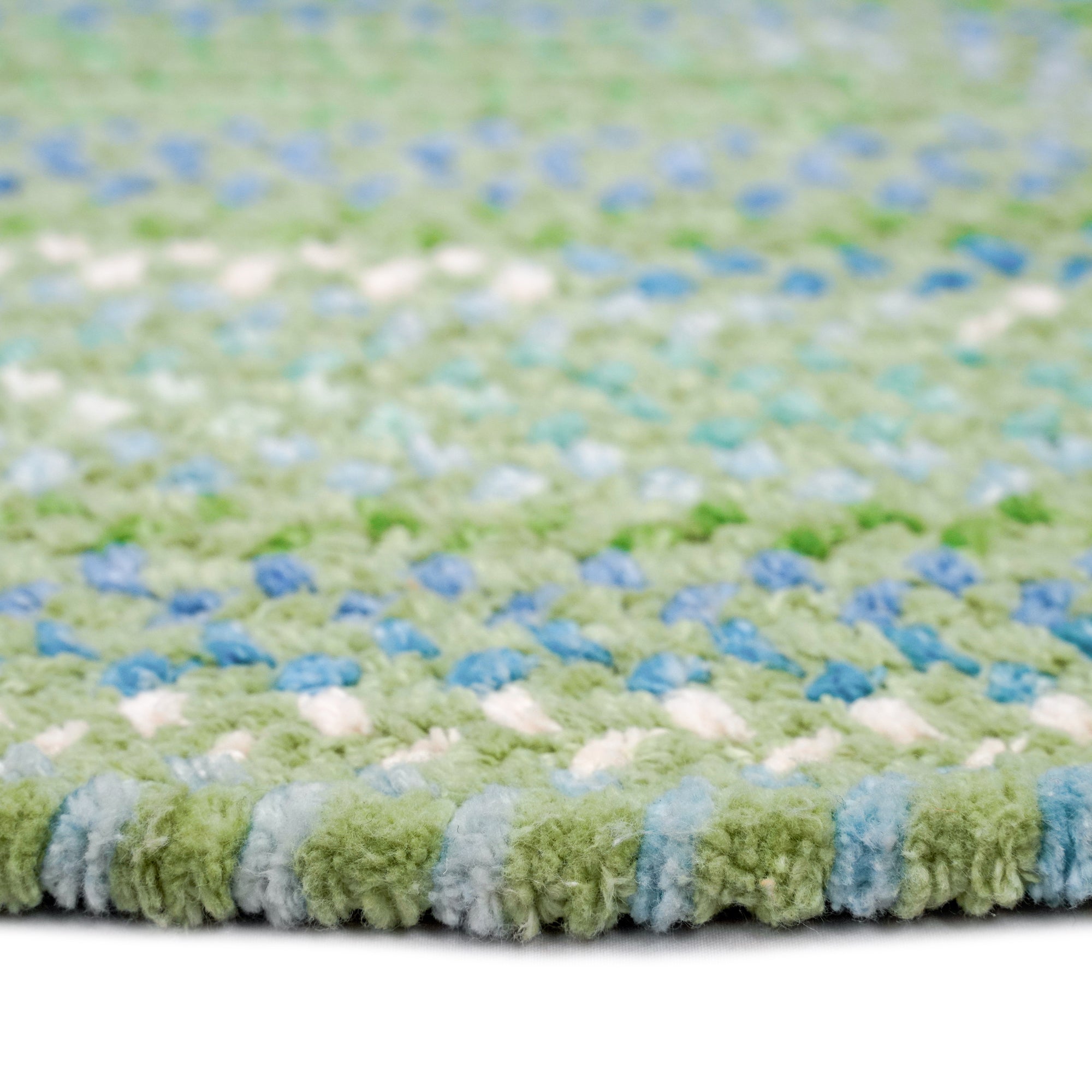 Sailor Boy Sea Monster Green Braided Rug Vertical Stripe Rectangle image