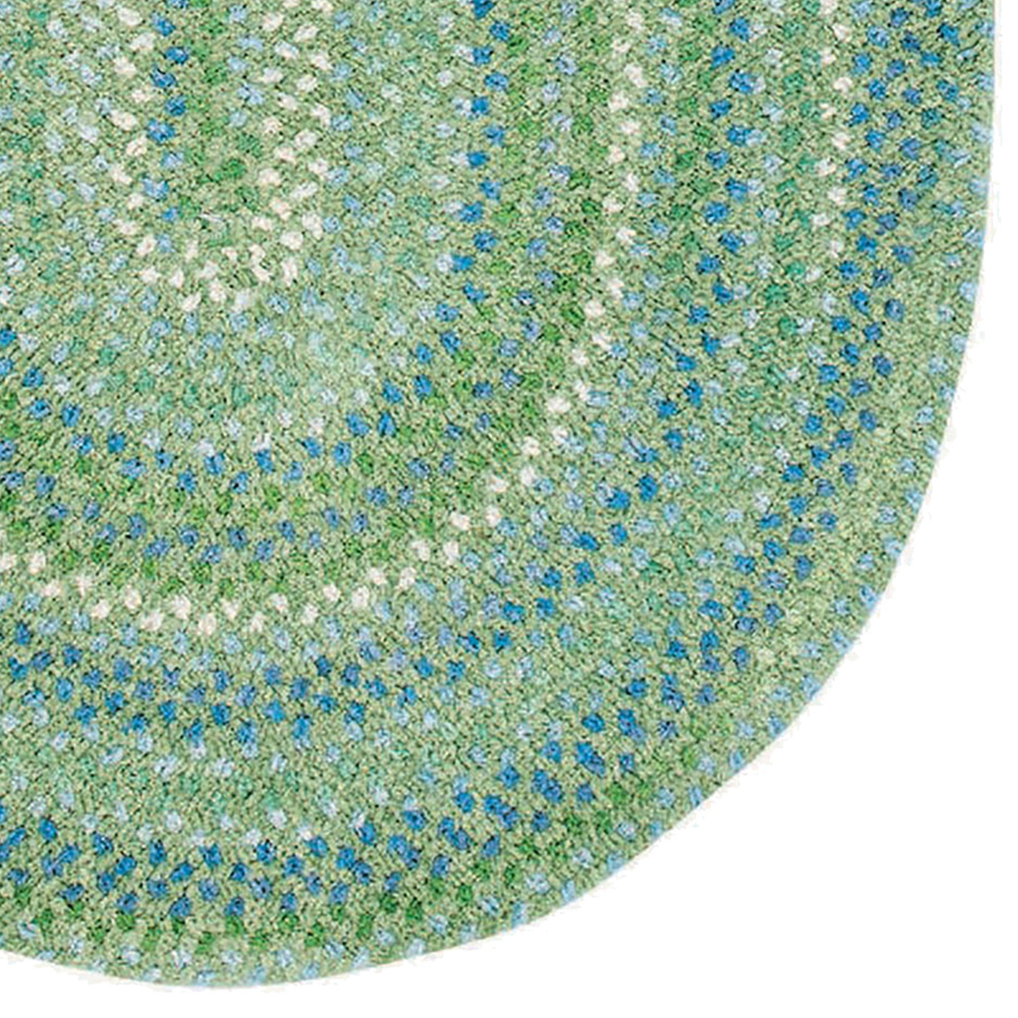 Sailor Boy Sea Monster Green Braided Rug Oval image
