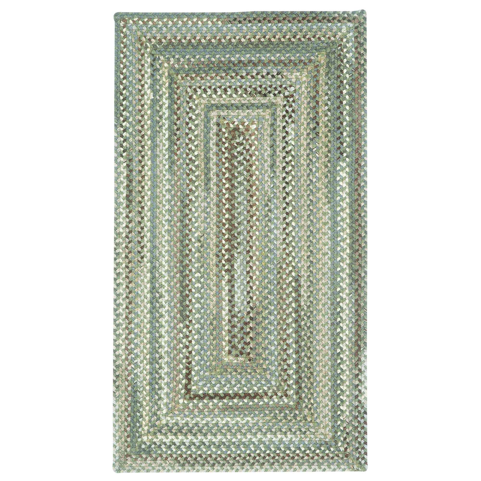 Bear Creek Olive Branch Braided Rug Concentric Rectangle image