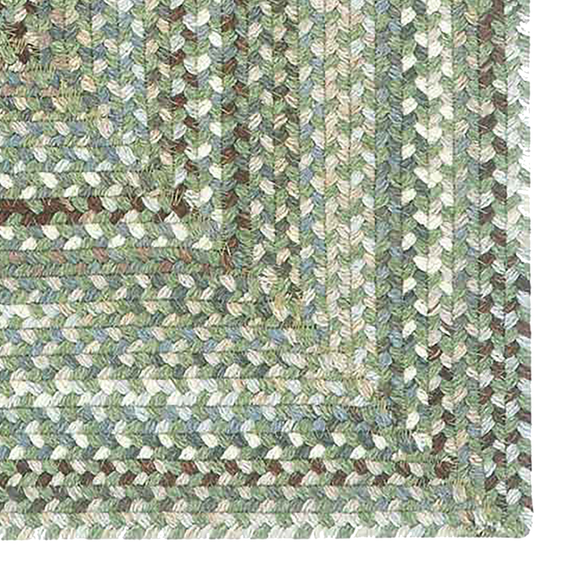 Bear Creek Olive Branch Braided Rug Concentric Rectangle image