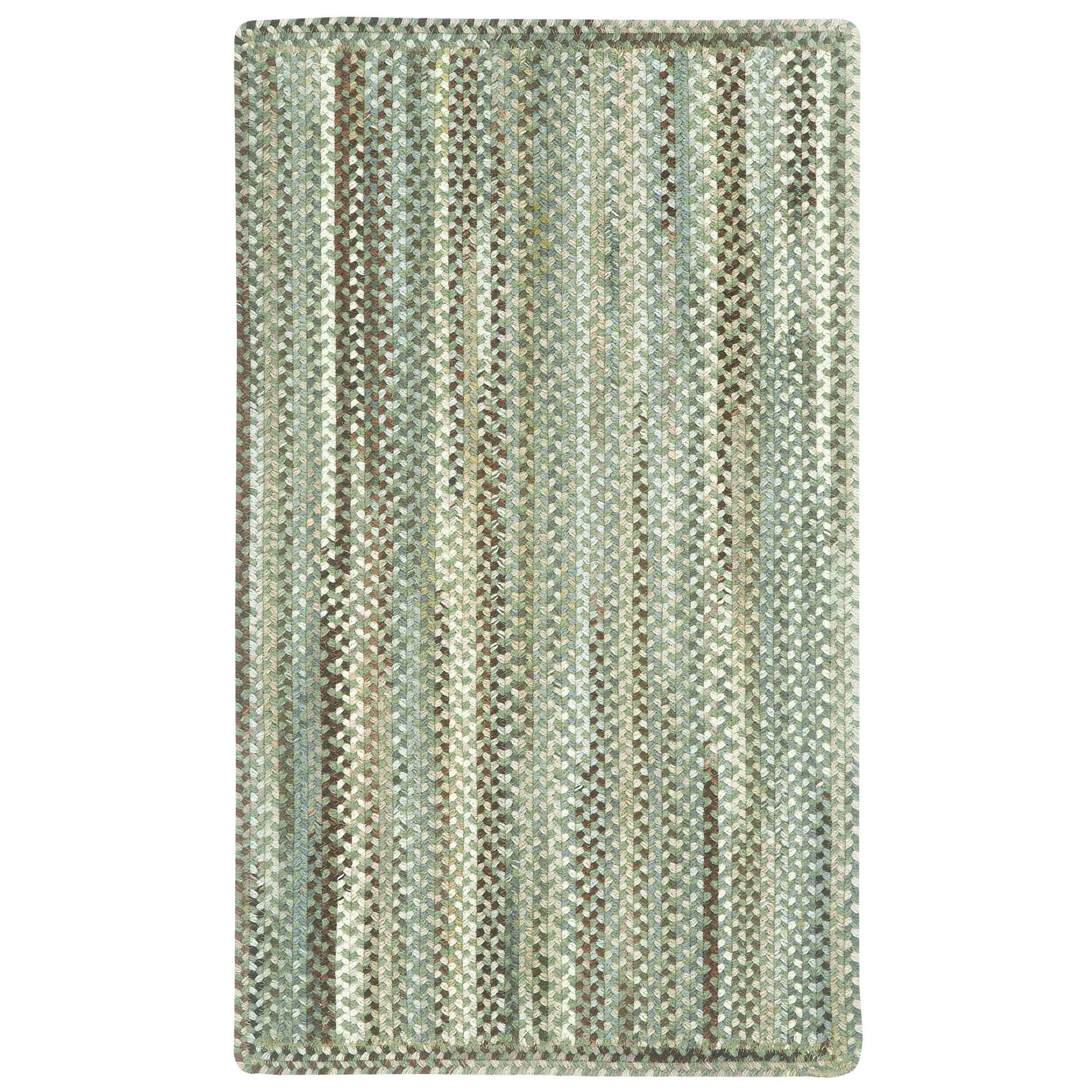 Bear Creek Olive Branch Braided Rug Vertical Stripe Rectangle image