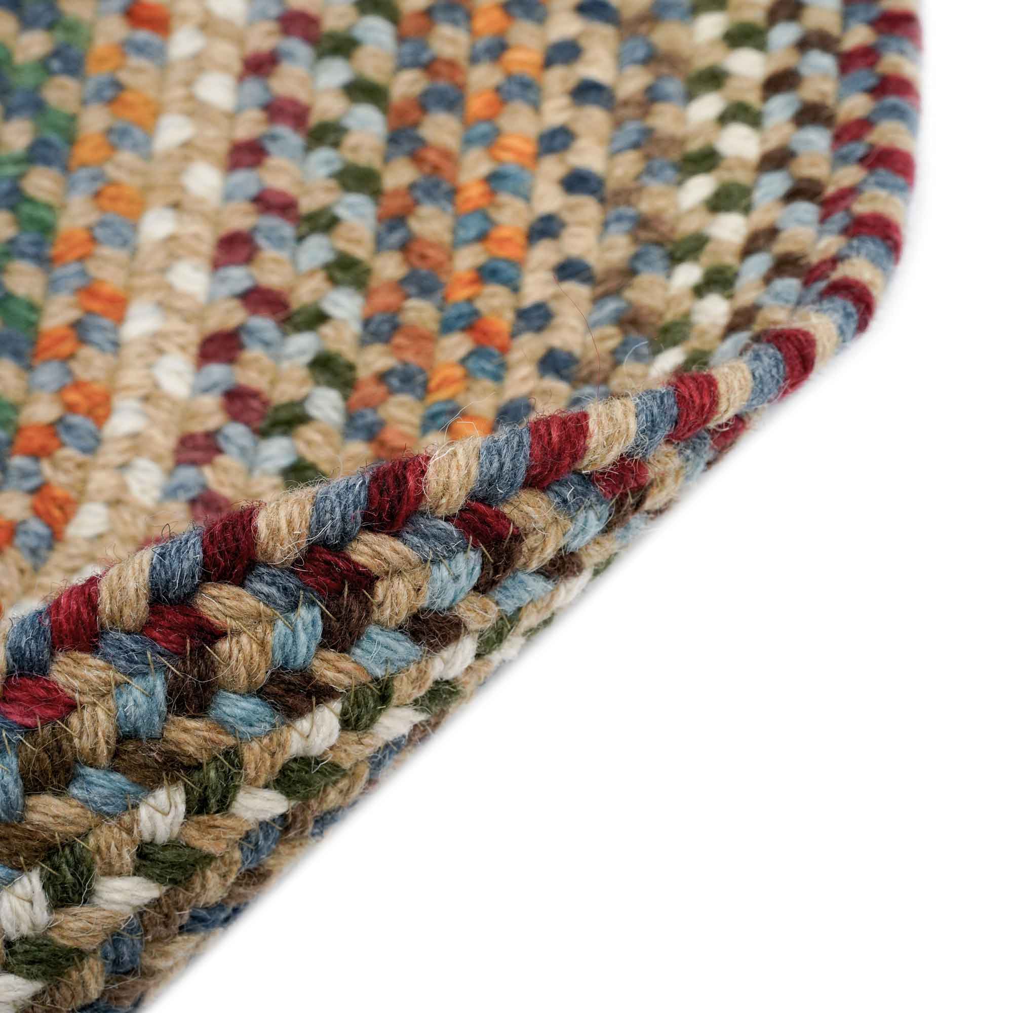 Bear Creek Misty Blue Braided Rug Round image