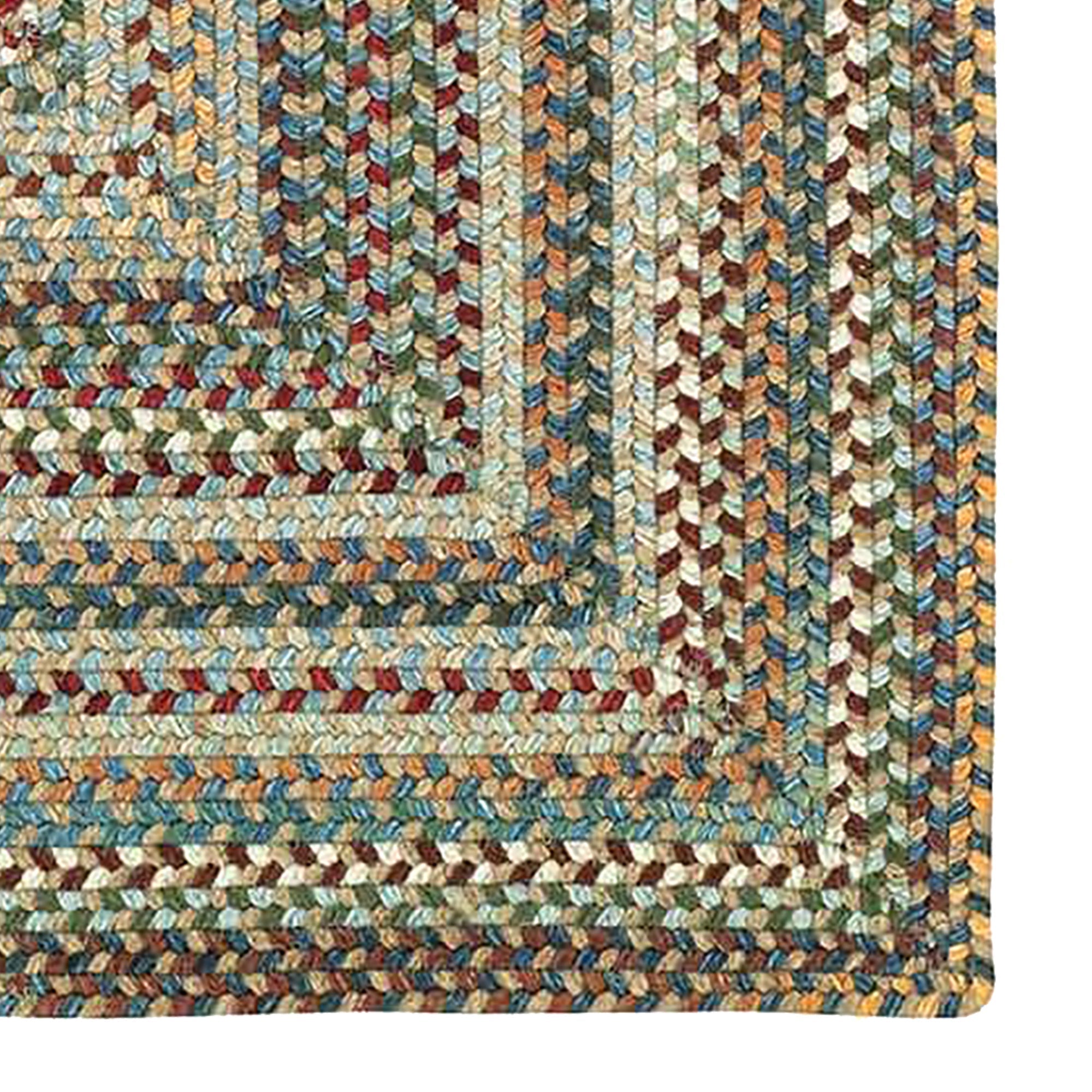 Bear Creek Misty Blue Braided Rug Concentric Rectangle image