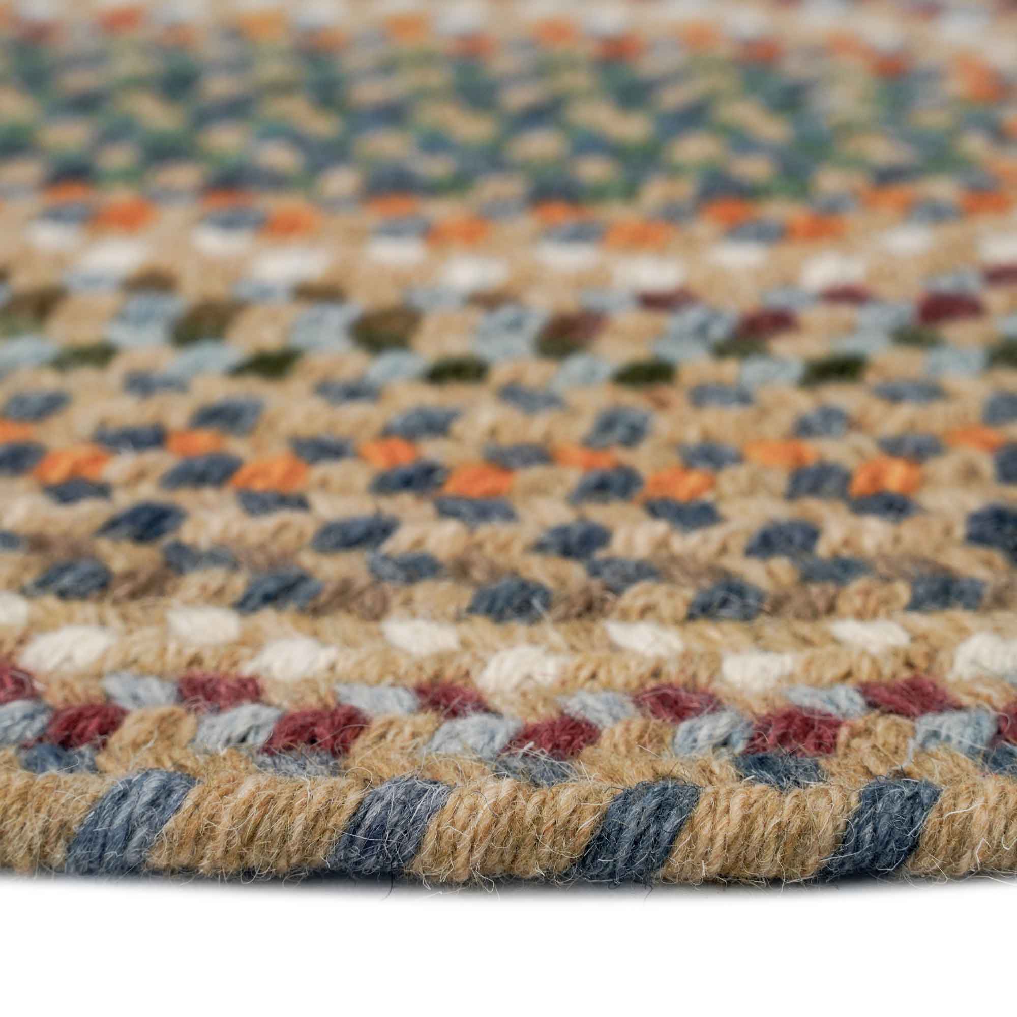 Bear Creek Misty Blue Braided Rug Oval image