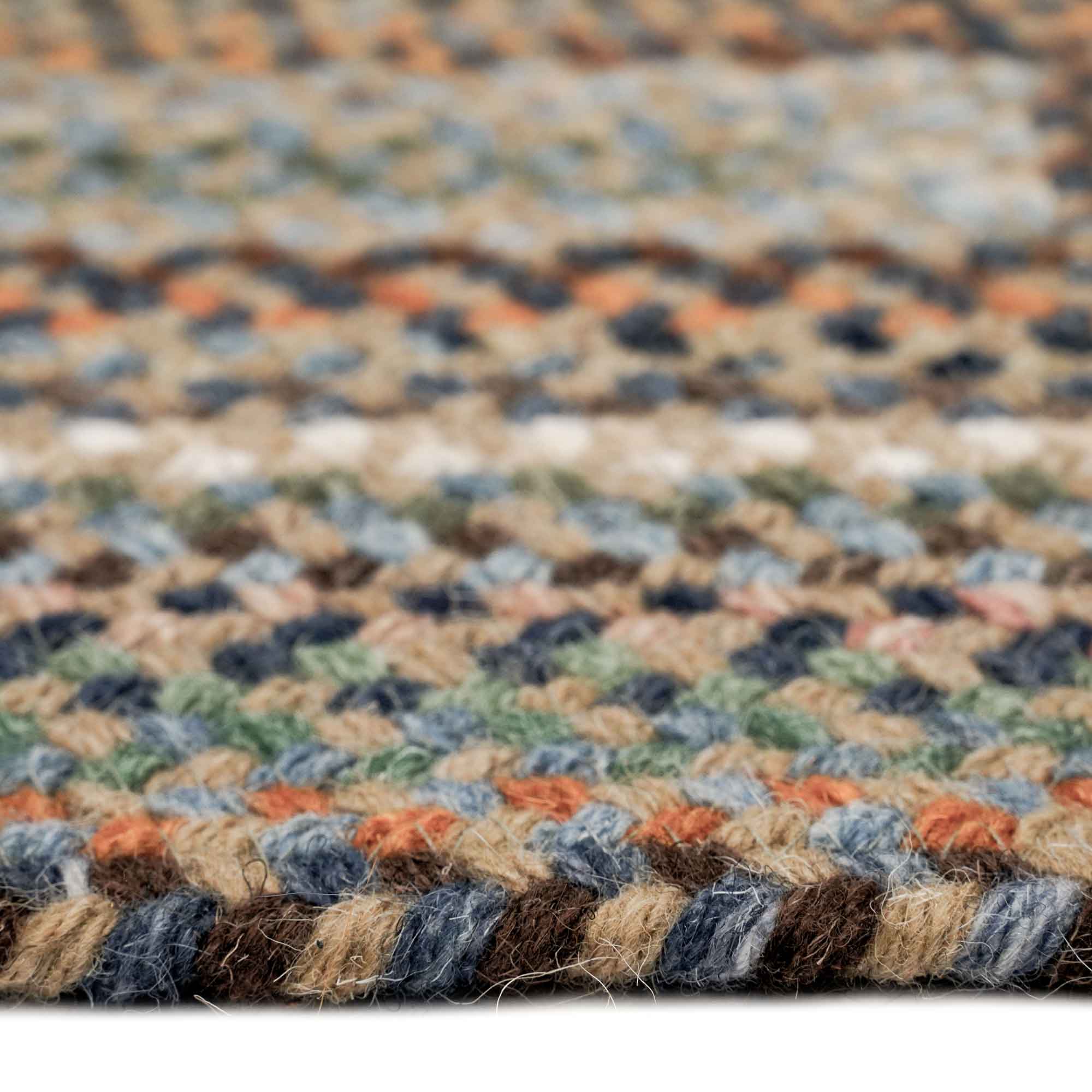 Bear Creek Misty Blue Braided Rug Cross Sewn Rectangle image
