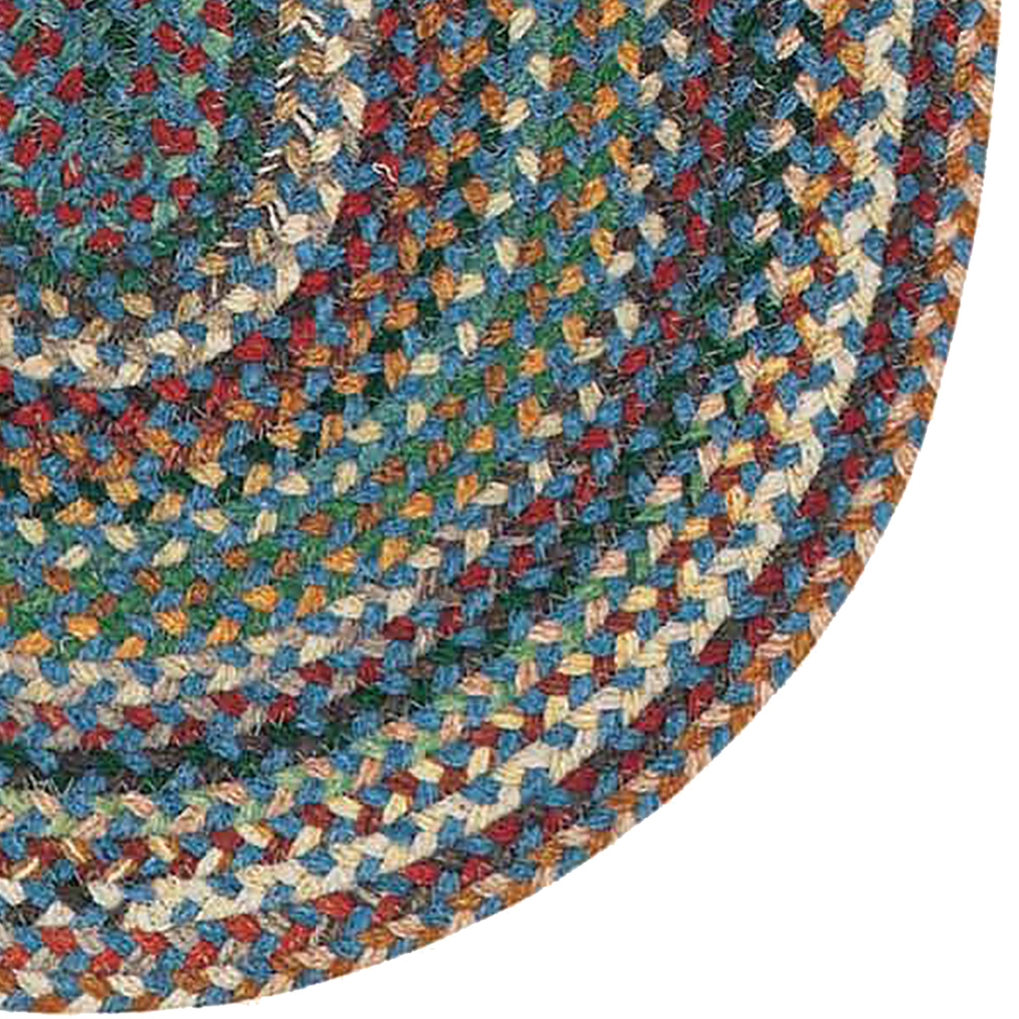 Bear Creek Deep Blue Braided Rug Oval image