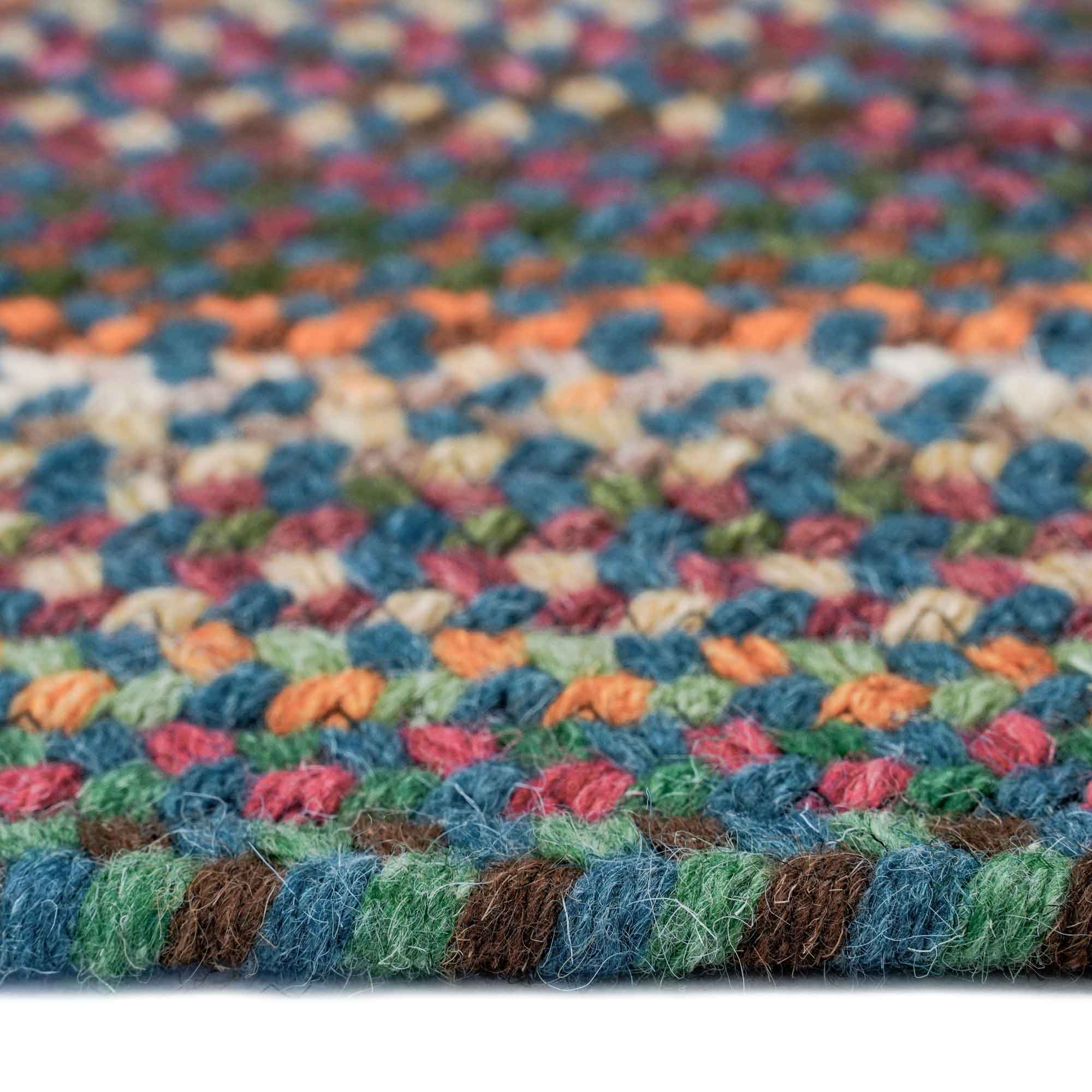 Bear Creek Deep Blue Braided Rug Cross Sewn Rectangle image