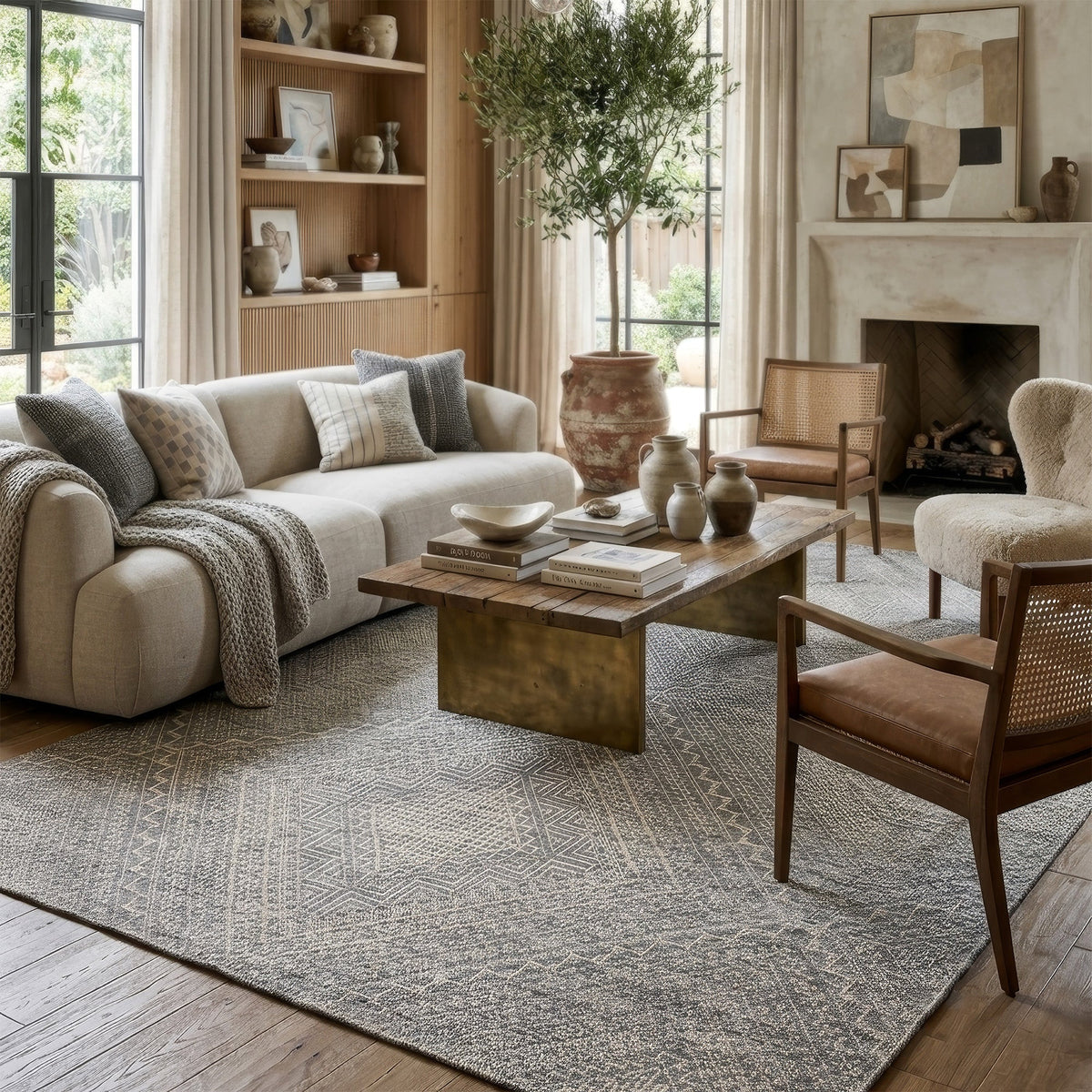 Eluru Mushroom Hand Knotted Rug Rectangle image