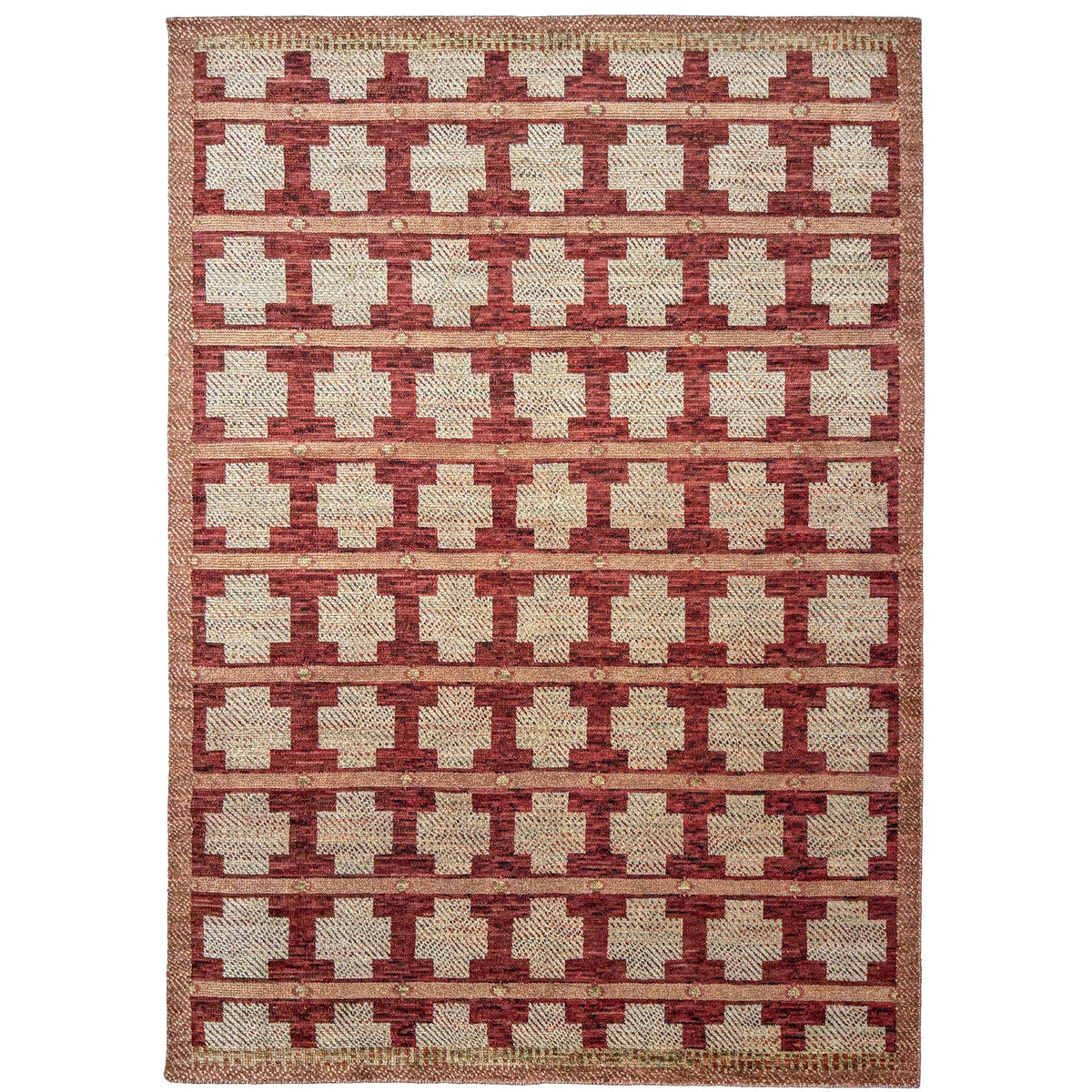 Scandi Terra Cotta Hand Knotted Rug Rectangle image