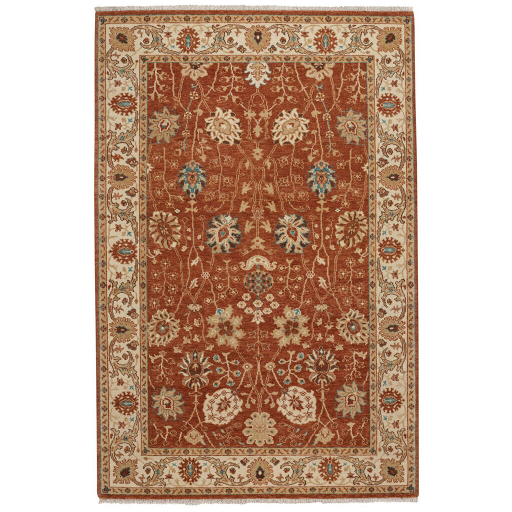 Ashia Rust Ivory Hand Knotted Rug Rectangle image