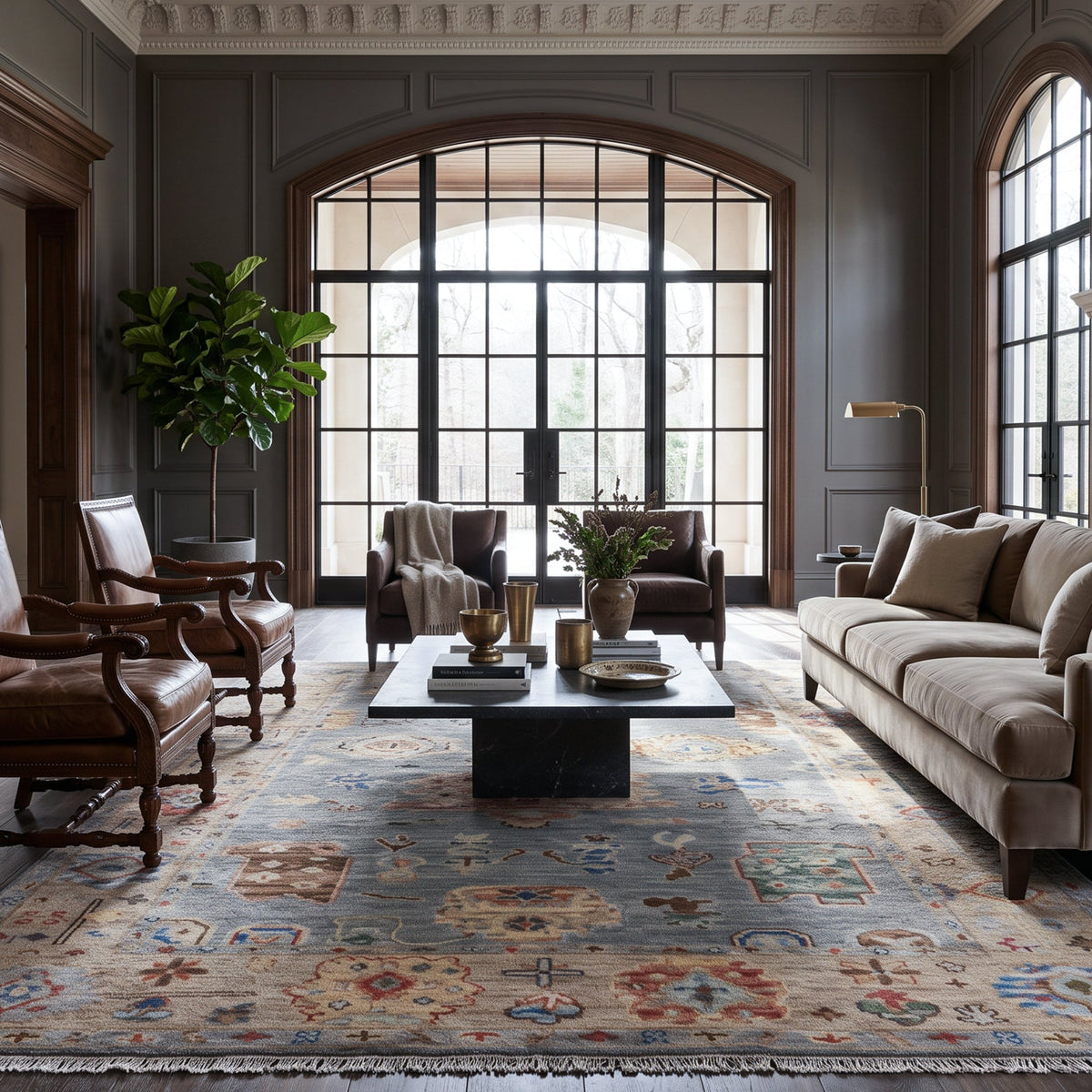 Elysia Indigo Hand Knotted Rug Rectangle image