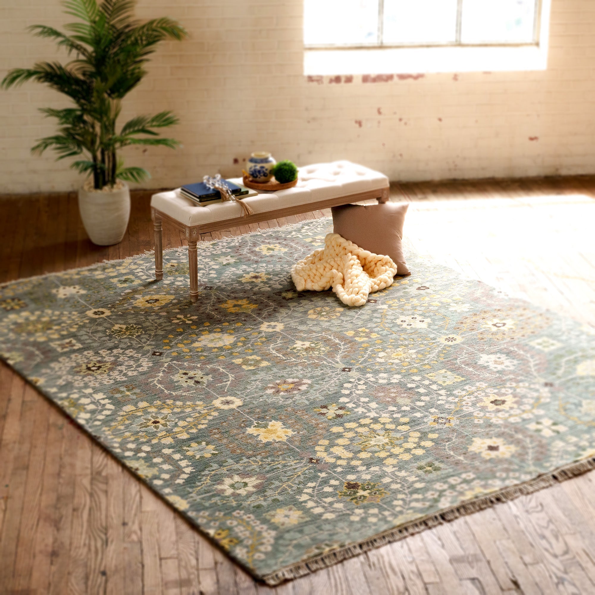 Kerrington-Eisley Robin's Egg Hand Knotted Rug Rectangle image