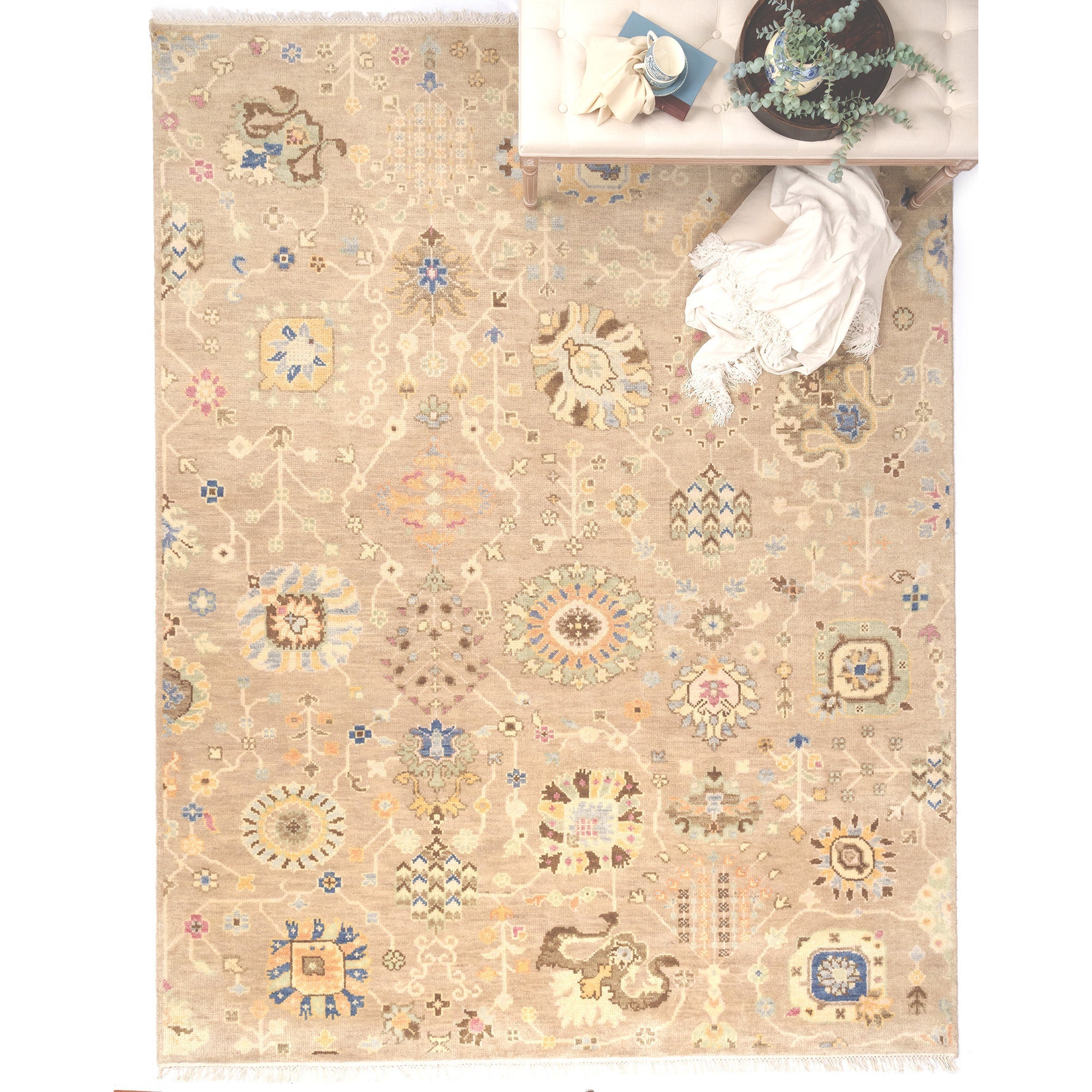 Kerrington-Newbury Natural Hand Knotted Rug Rectangle image
