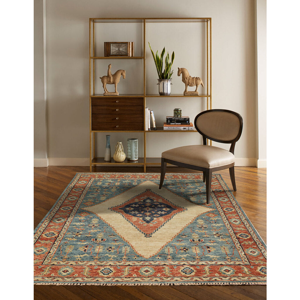 Charise-Tabriz Fog Blue Hand Knotted Rug Rectangle image