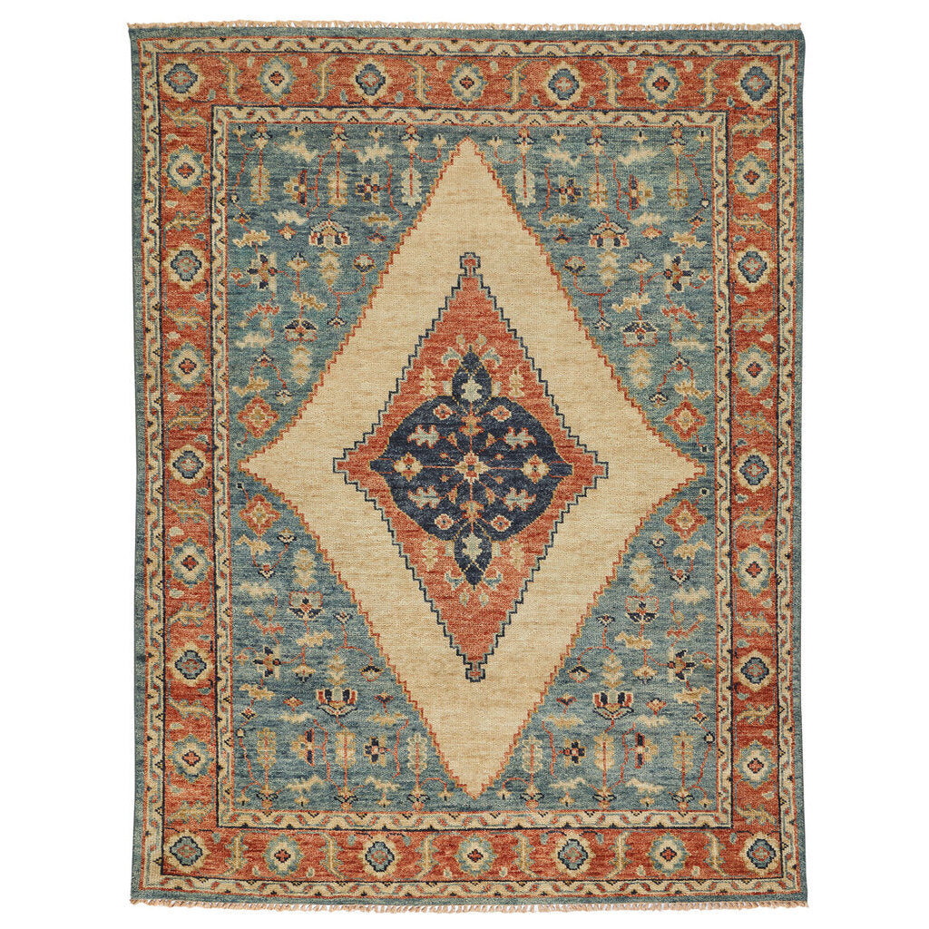 Charise-Tabriz Fog Blue Hand Knotted Rug Rectangle image