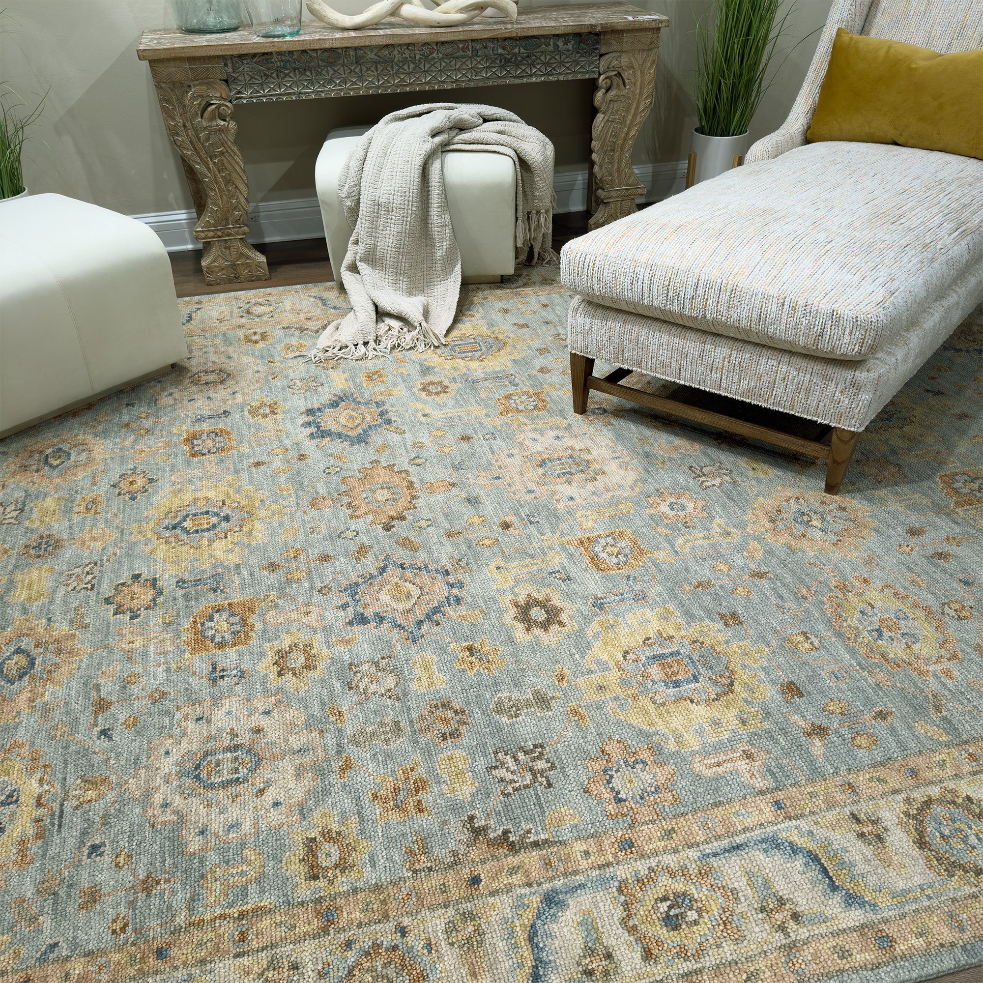 Charise-Maya Seafoam Hand Knotted Rug Rectangle image