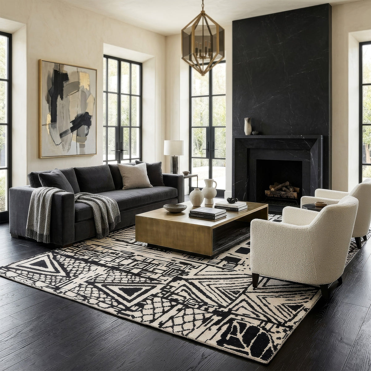 Montpelier Noir Hand Knotted Rug Rectangle image
