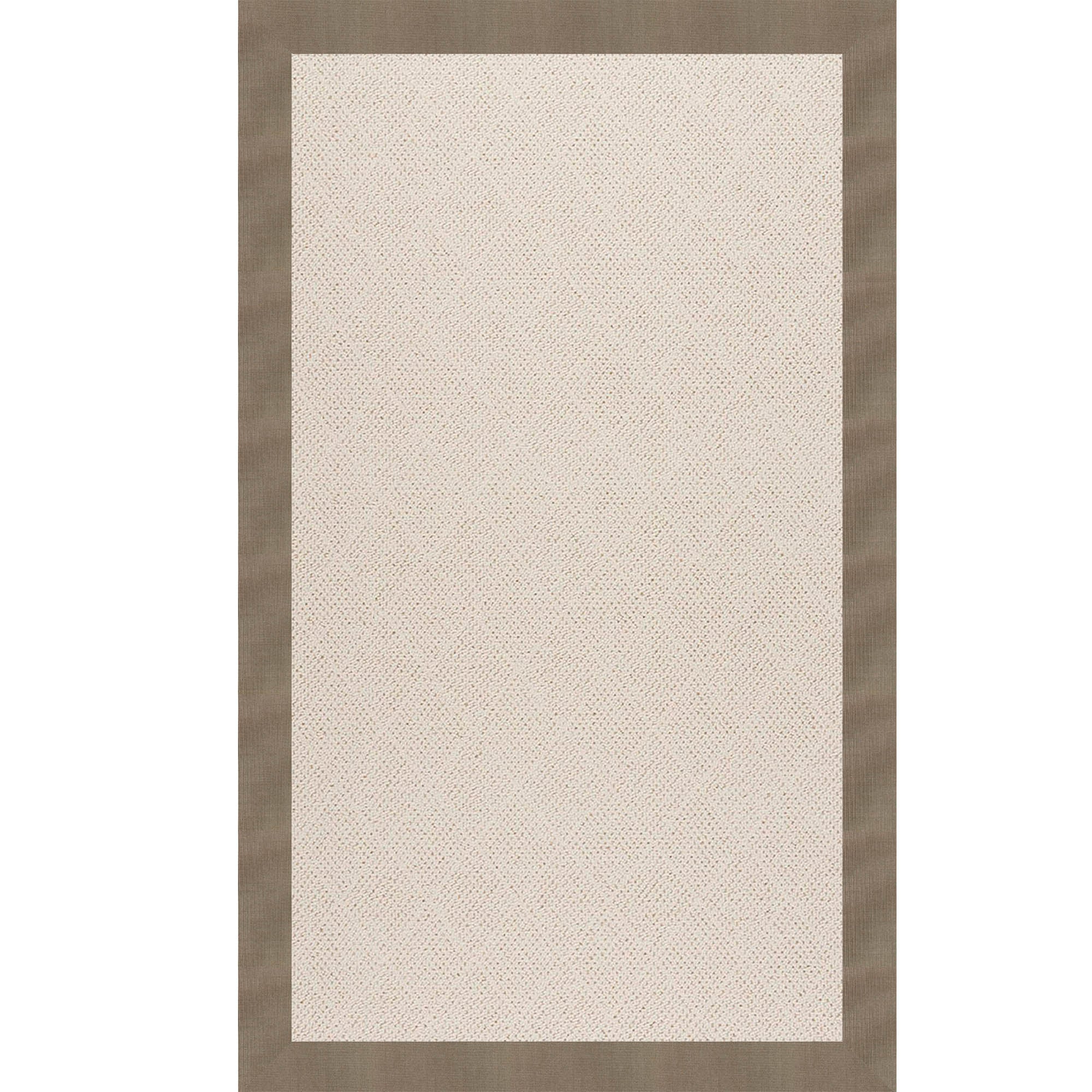 Creative Concepts-White Wicker Canvas Taupe Indoor/Outdoor Bordere Rectangle image