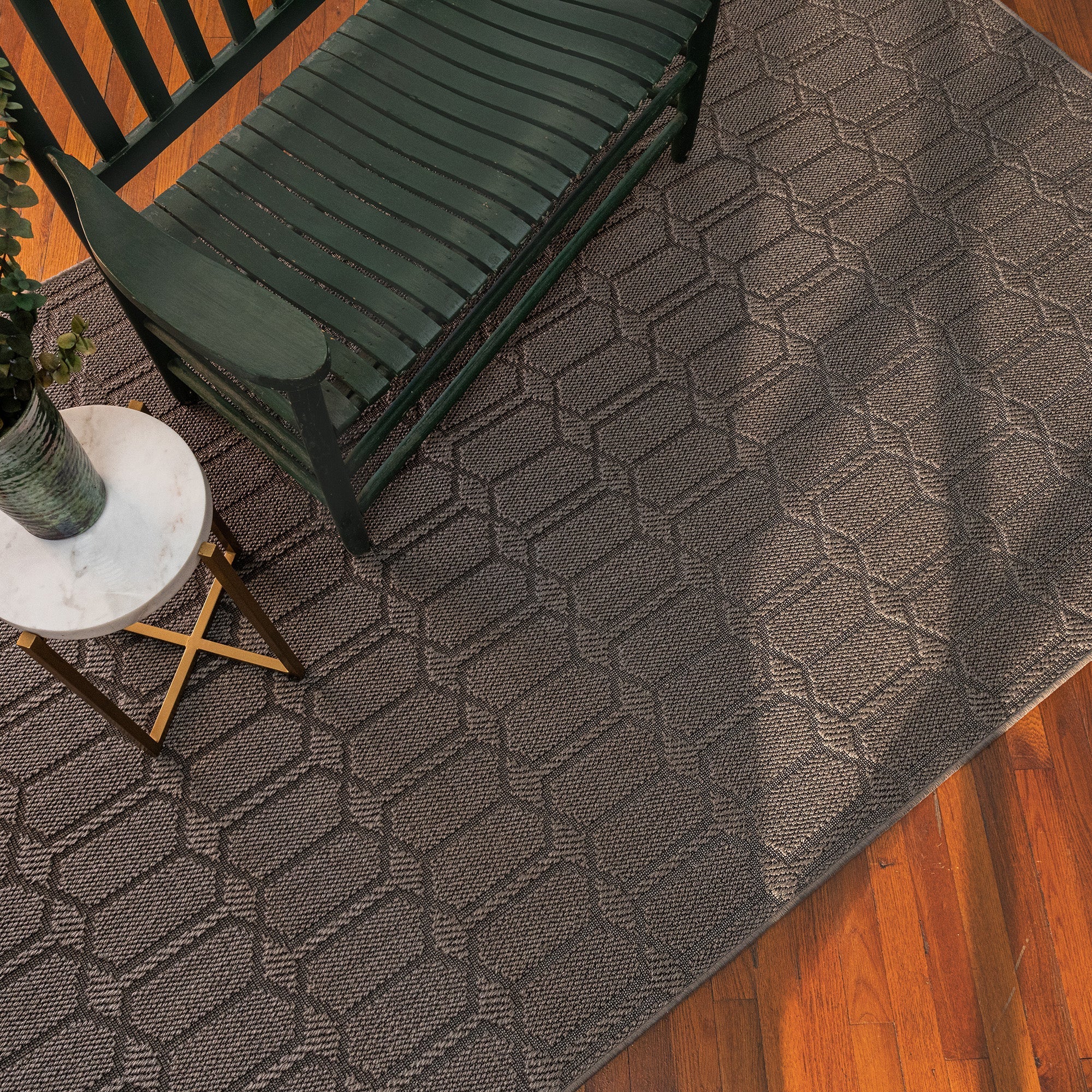 Petra Graphite Machine Woven Rug Rectangle image