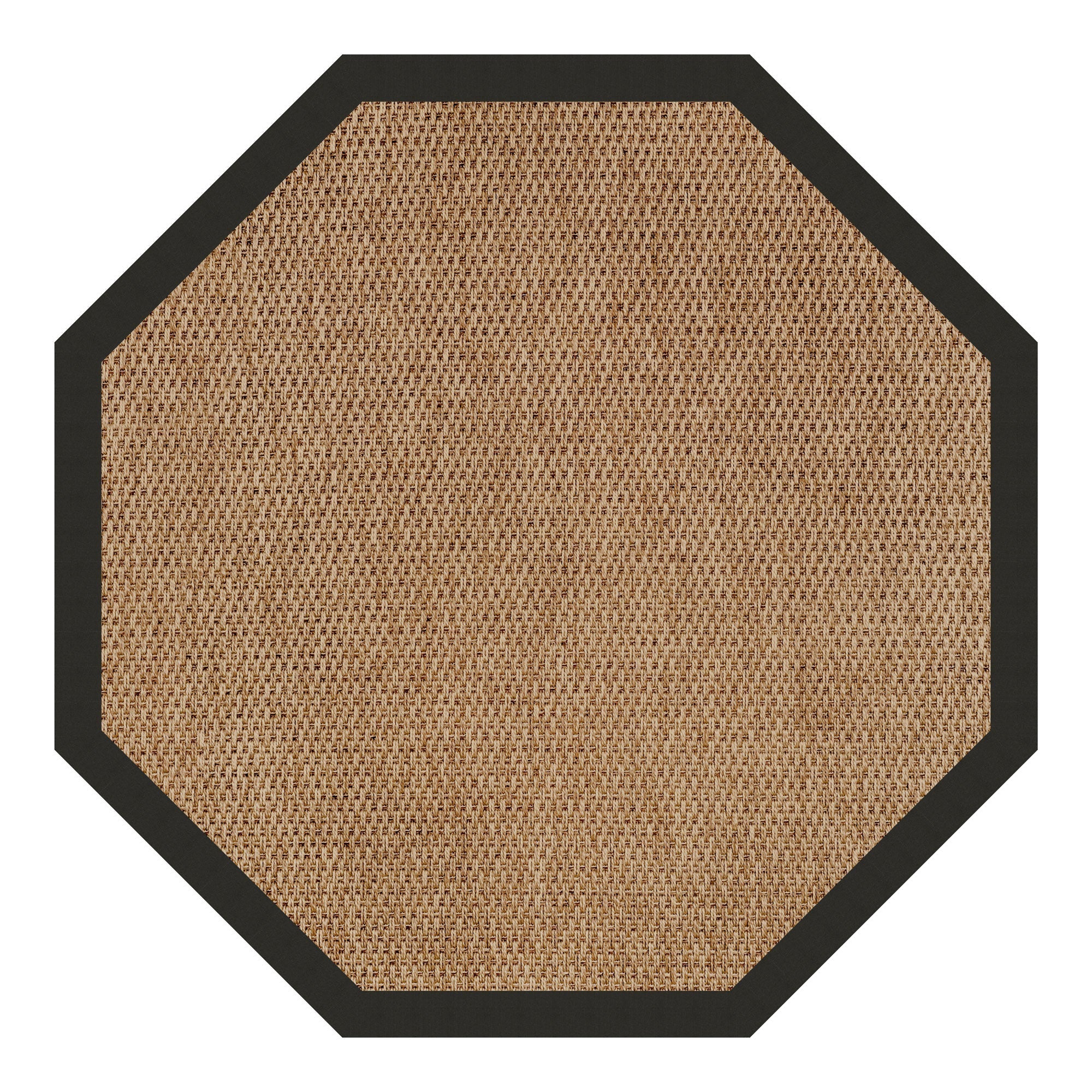 Islamorada-Basketweave Canvas Black Indoor/Outdoor Bordere Octagon image