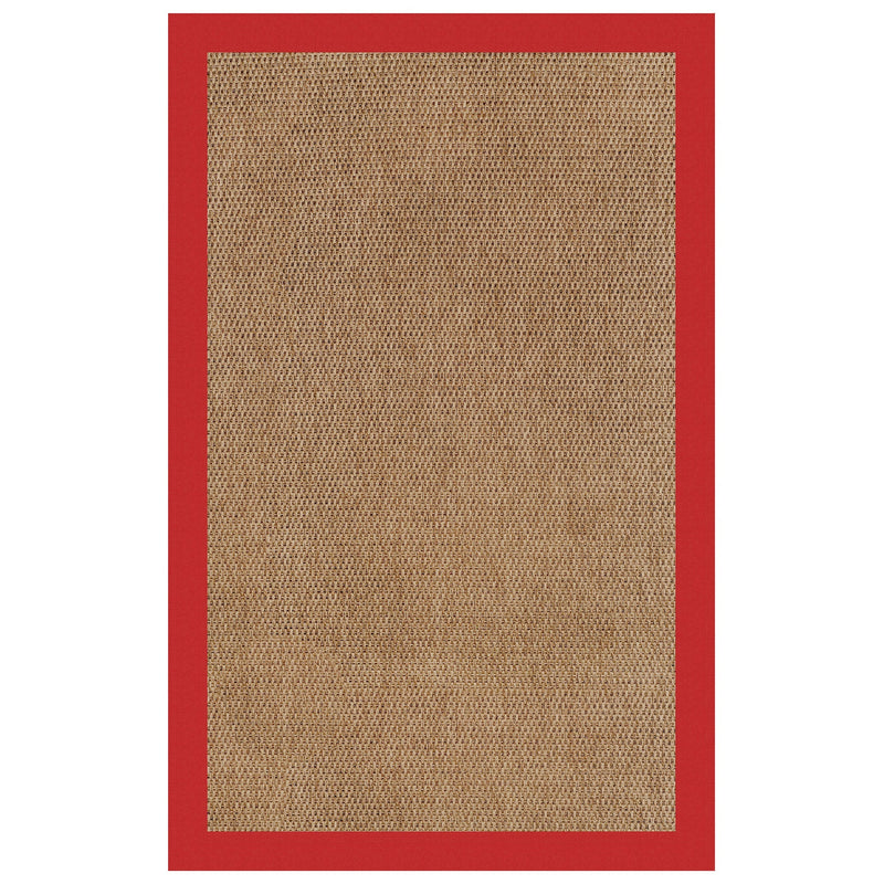 Islamorada-Basketweave Canvas Jockey Red Indoor/Outdoor Bordere Rectangle image