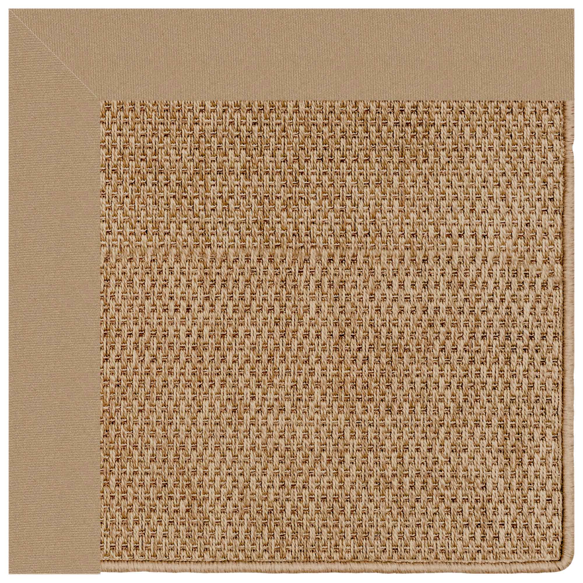 Islamorada-Basketweave Canvas Camel Indoor/Outdoor Bordere Rectangle image
