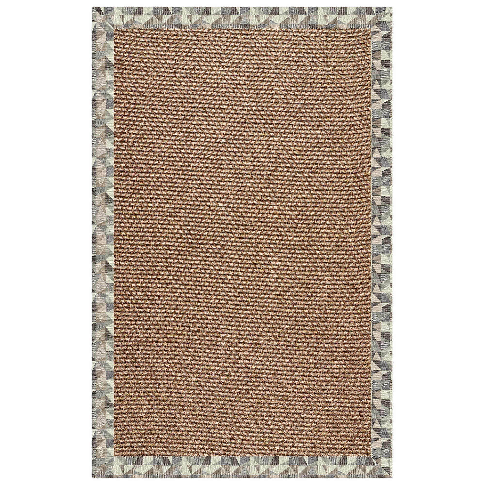 Islamorada-Diamond Geo Bronze Indoor/Outdoor Bordere Rectangle image