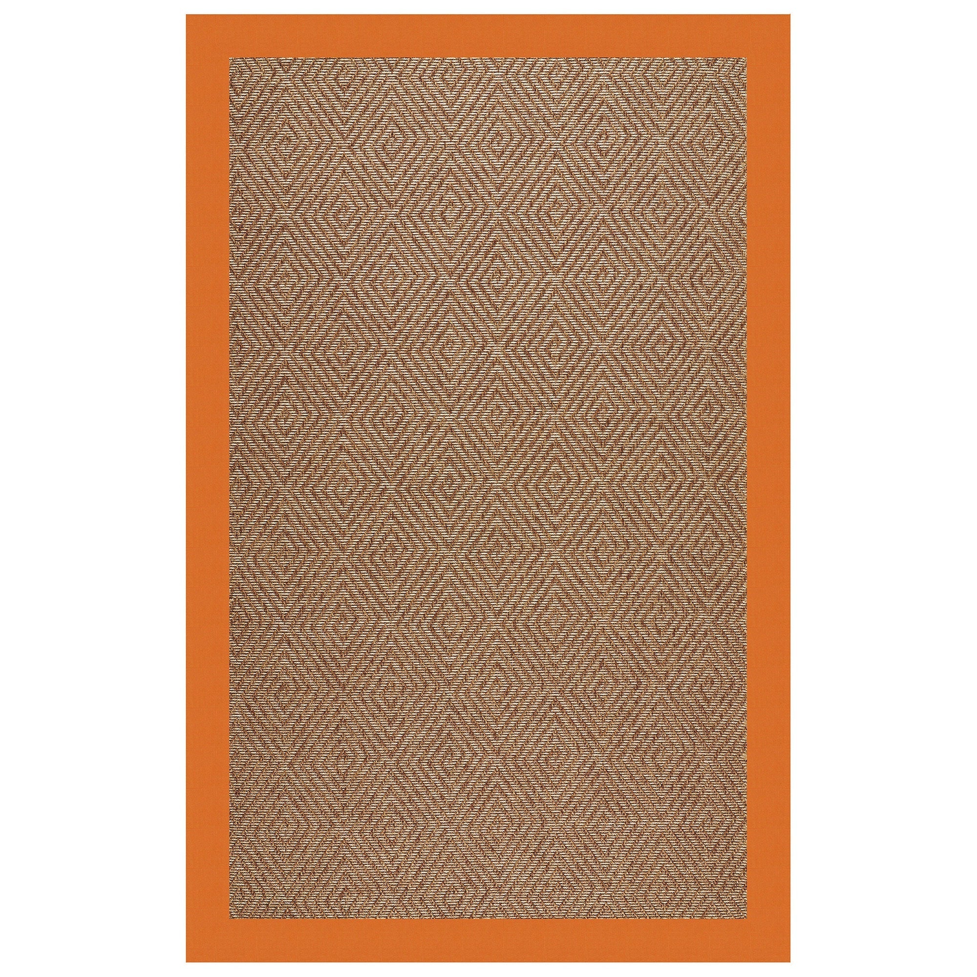 Islamorada-Diamond Canvas Tangerine Indoor/Outdoor Bordere Rectangle image