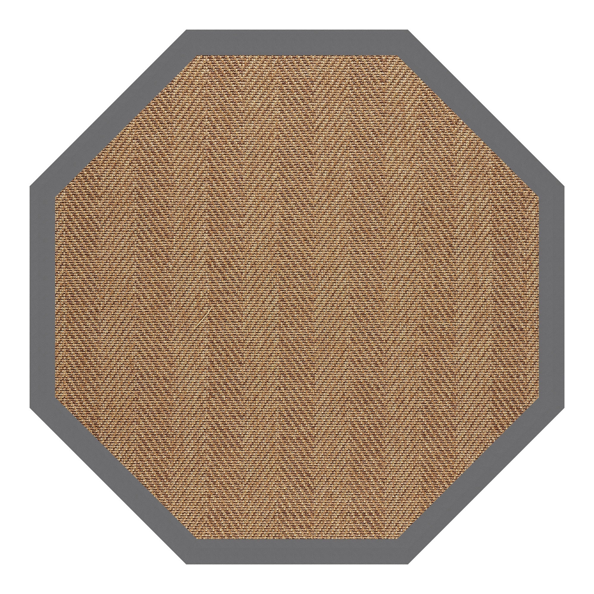 Islamorada-Herringbone Canvas Charcoal Indoor/Outdoor Bordere Octagon image