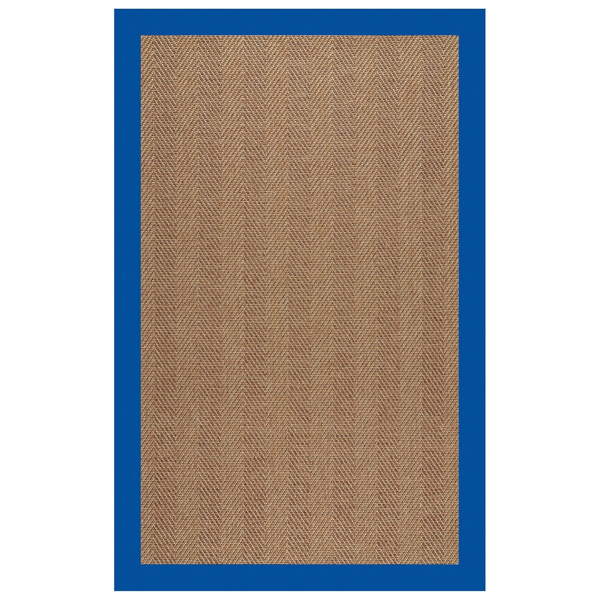 Islamorada-Herringbone Canvas Pacific Blue Indoor/Outdoor Bordere Rectangle image