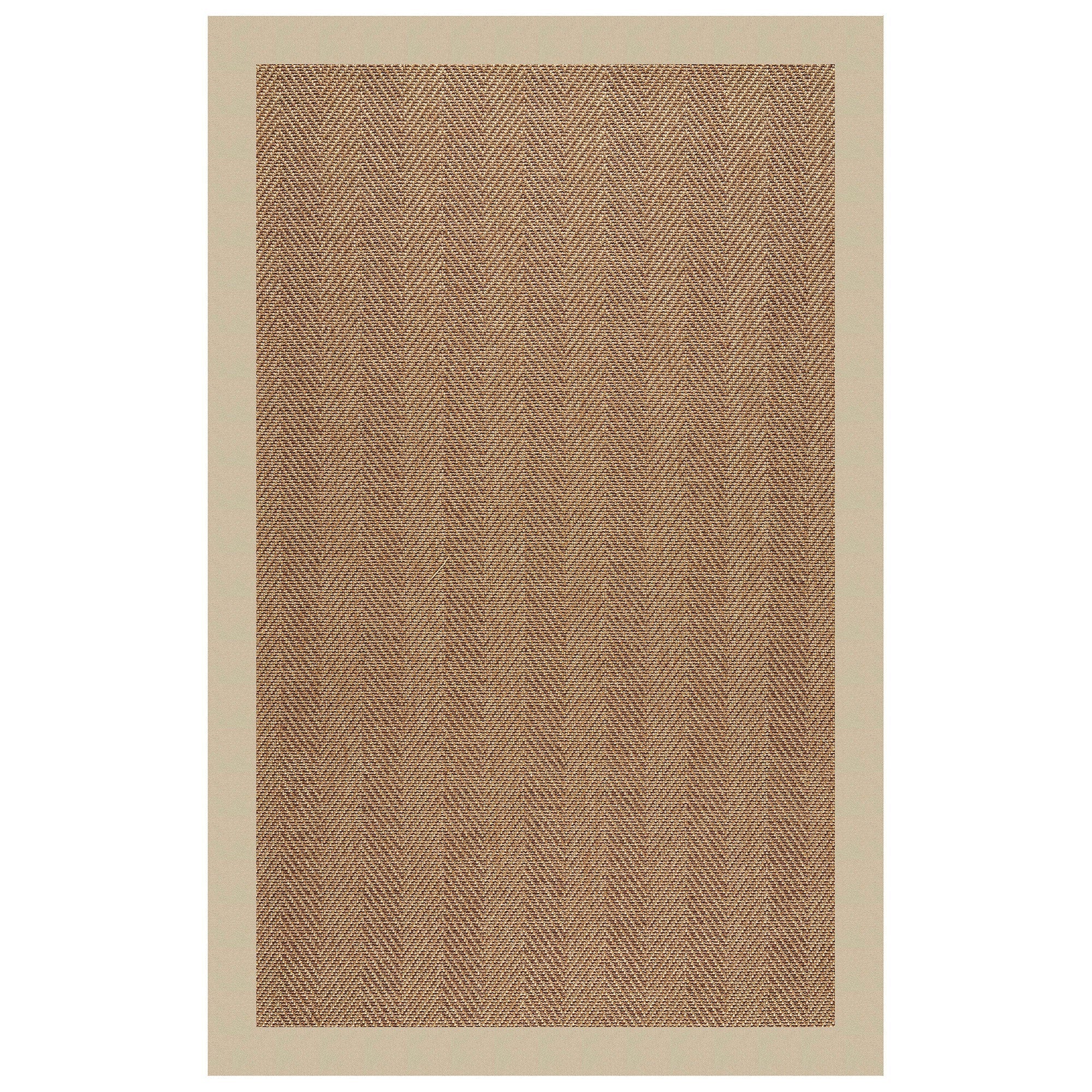 Islamorada-Herringbone Canvas Antique Beige Indoor/Outdoor Bordere Rectangle image