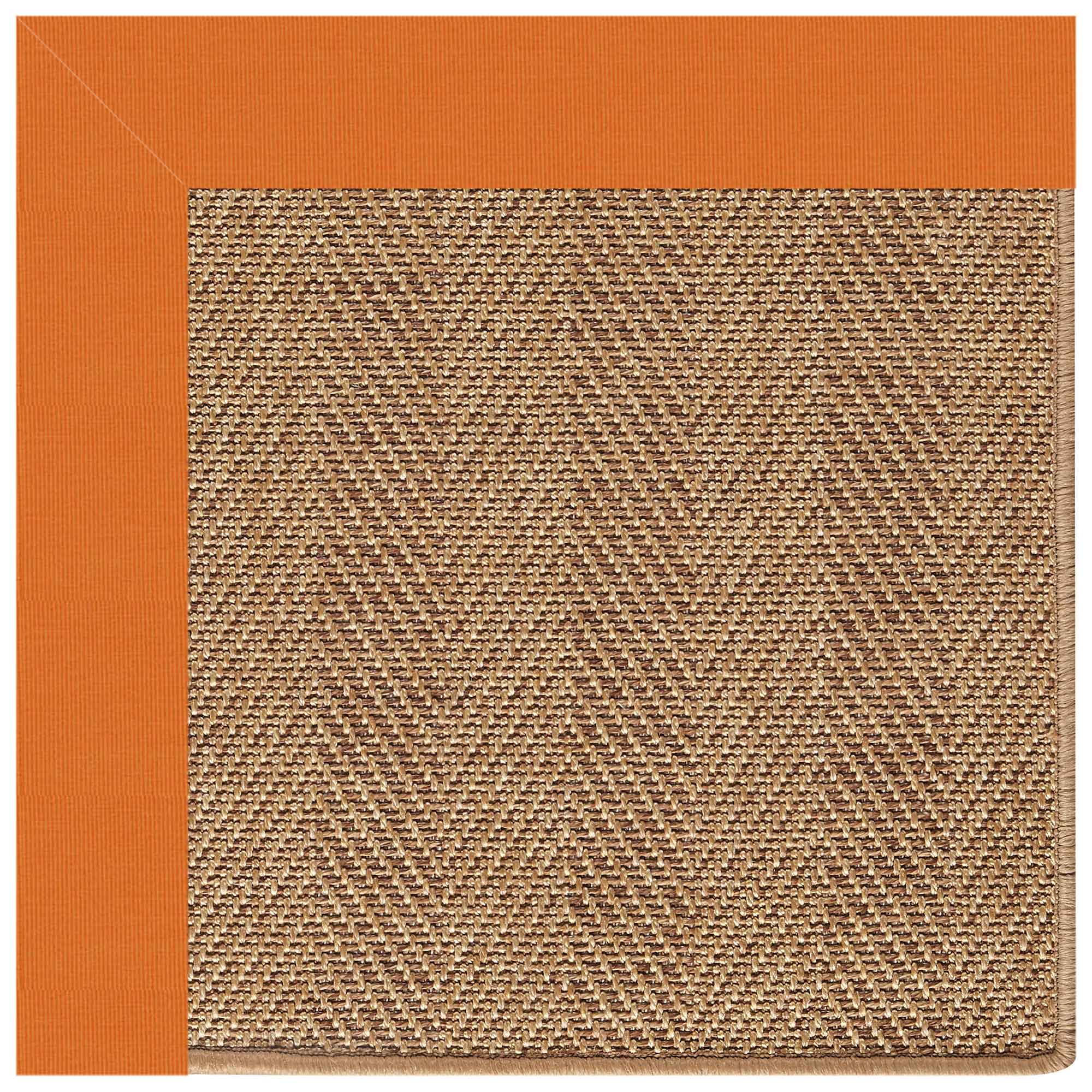 Islamorada-Herringbone Canvas Tangerine Indoor/Outdoor Bordere Rectangle image