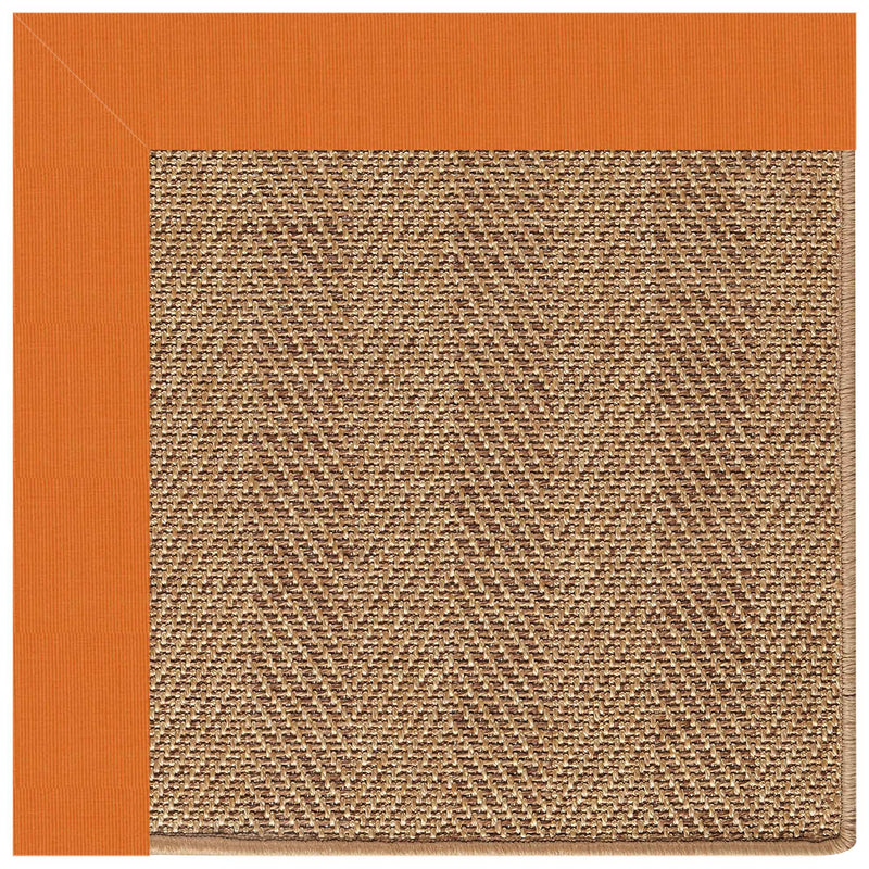 Islamorada-Herringbone Canvas Tangerine Indoor/Outdoor Bordere Rectangle image