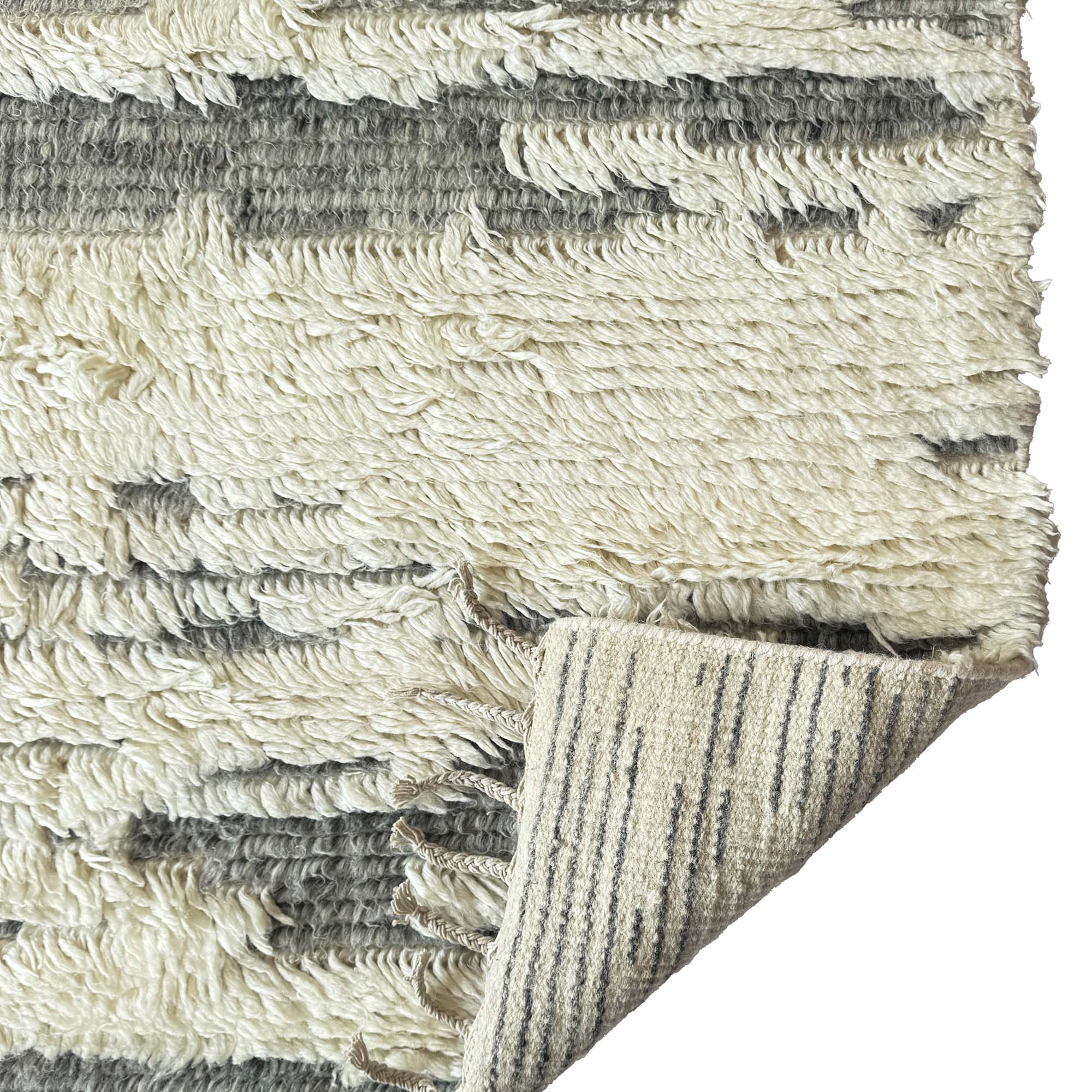 Nomad Ivory Grey Hand Knotted Rug Rectangle image