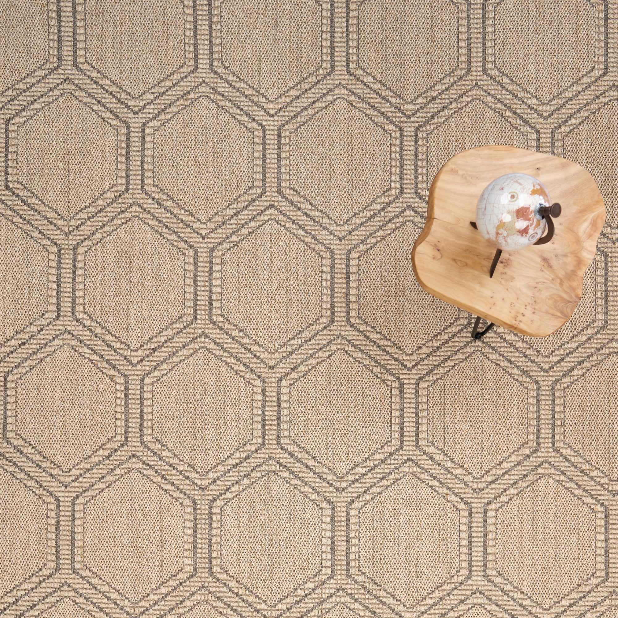 Reed Sand Black Machine Woven Rug Rectangle image