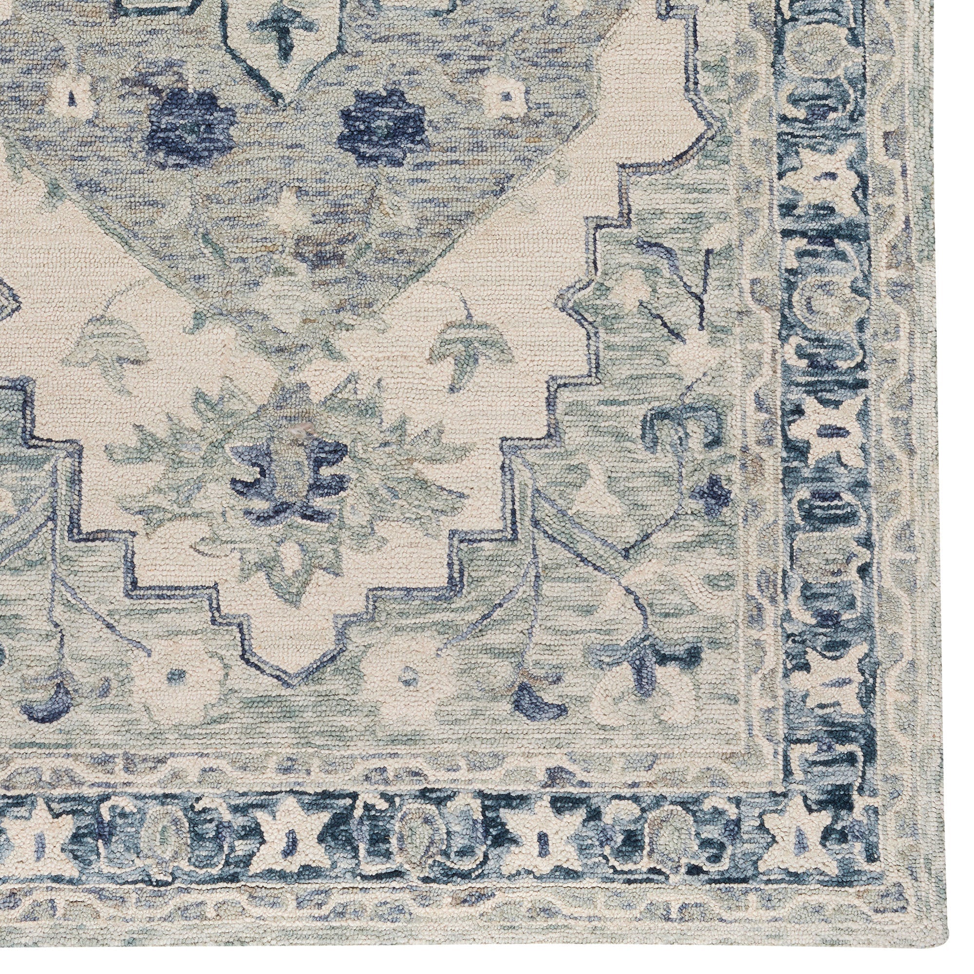 Avanti-Medallion Ivory Denim Hand Tufted Rug Rectangle image