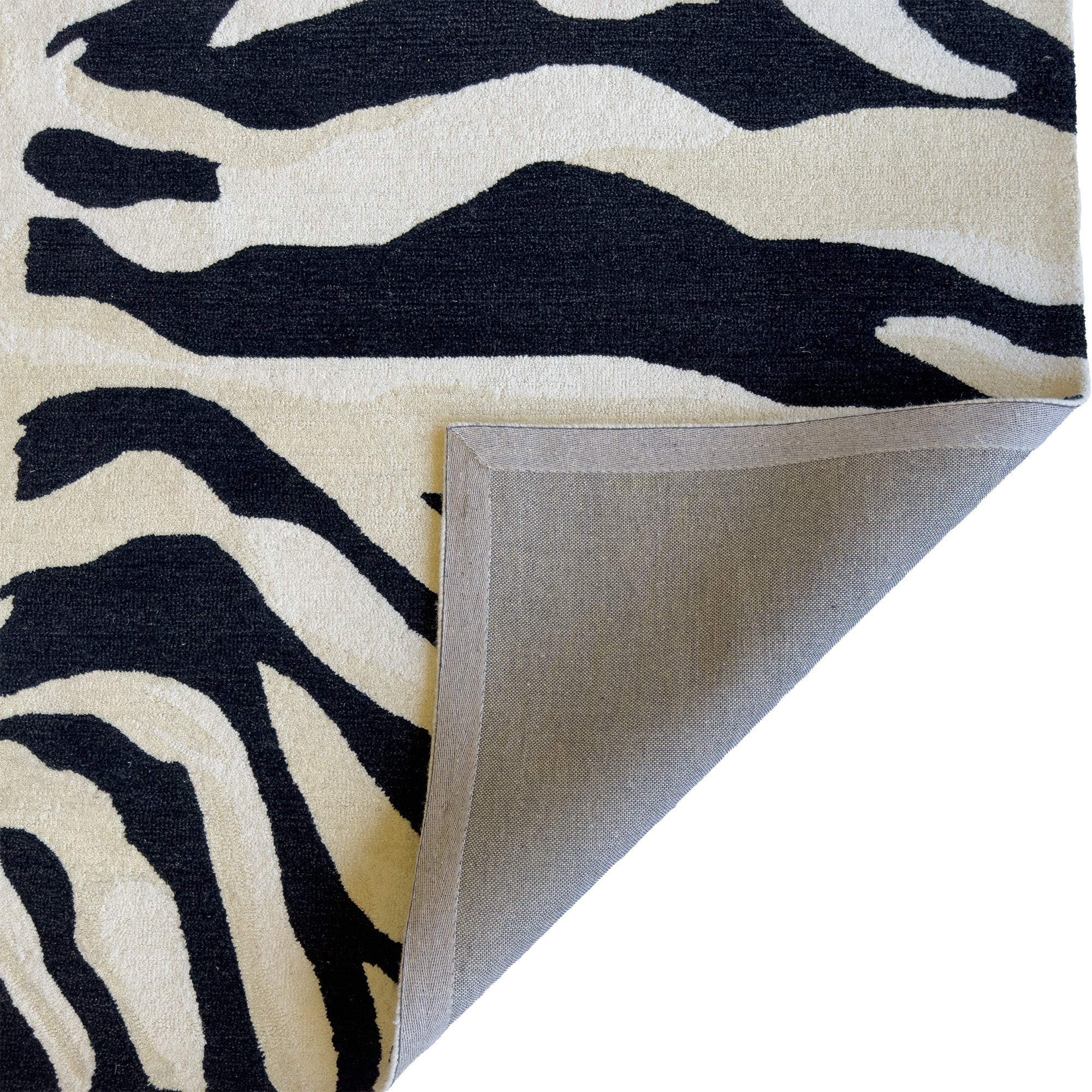 Serengeti-Zebra Black Hand Tufted Rug Rectangle image