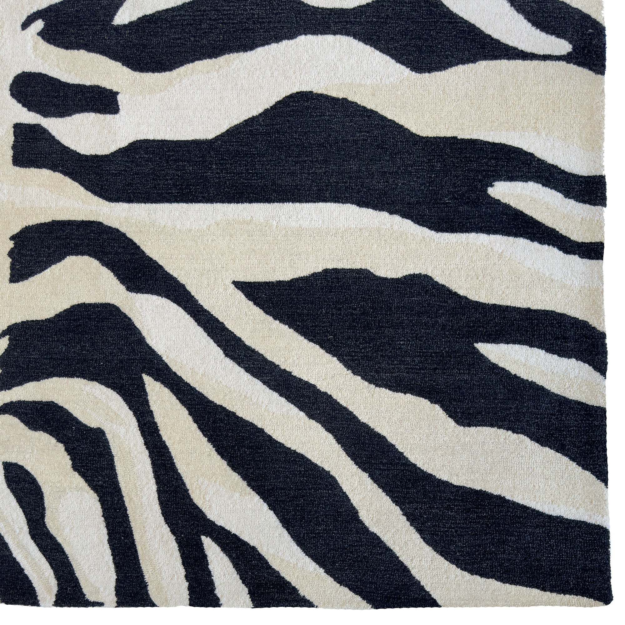 Serengeti-Zebra Black Hand Tufted Rug Rectangle image