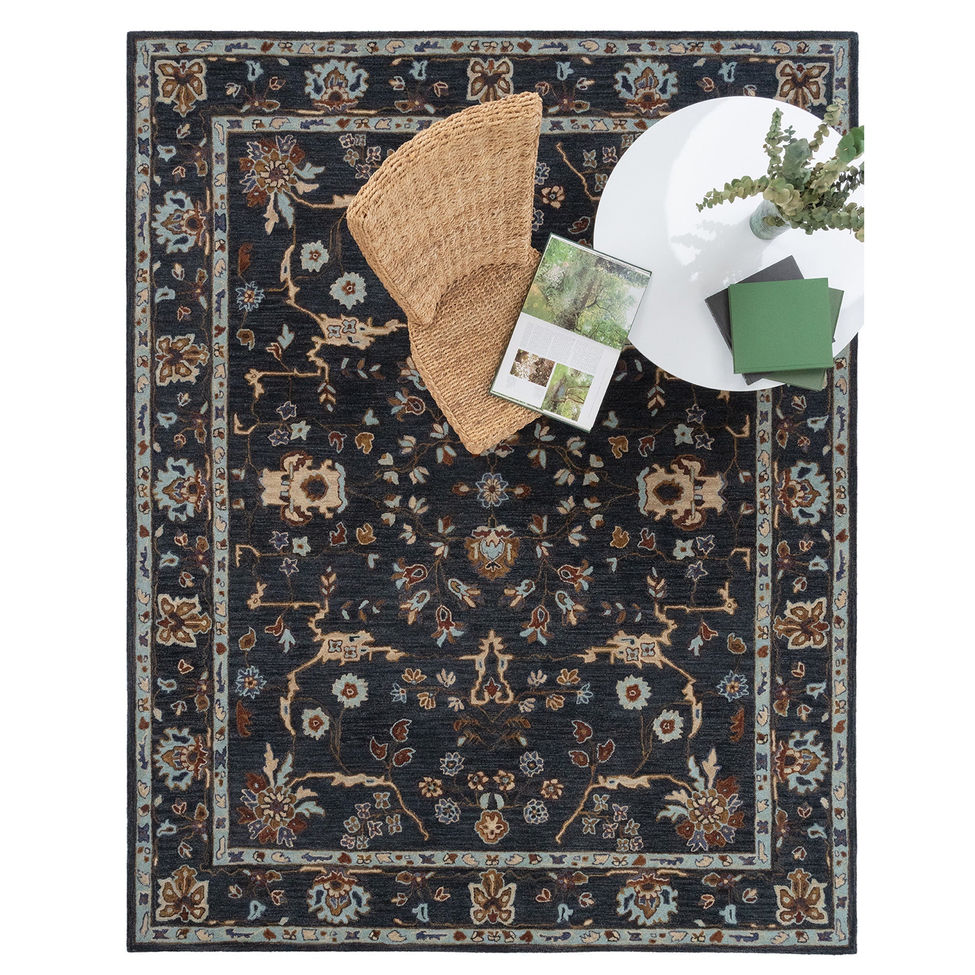 Azari-Isfahan Dark Sapphire Hand Tufted Rug Rectangle image