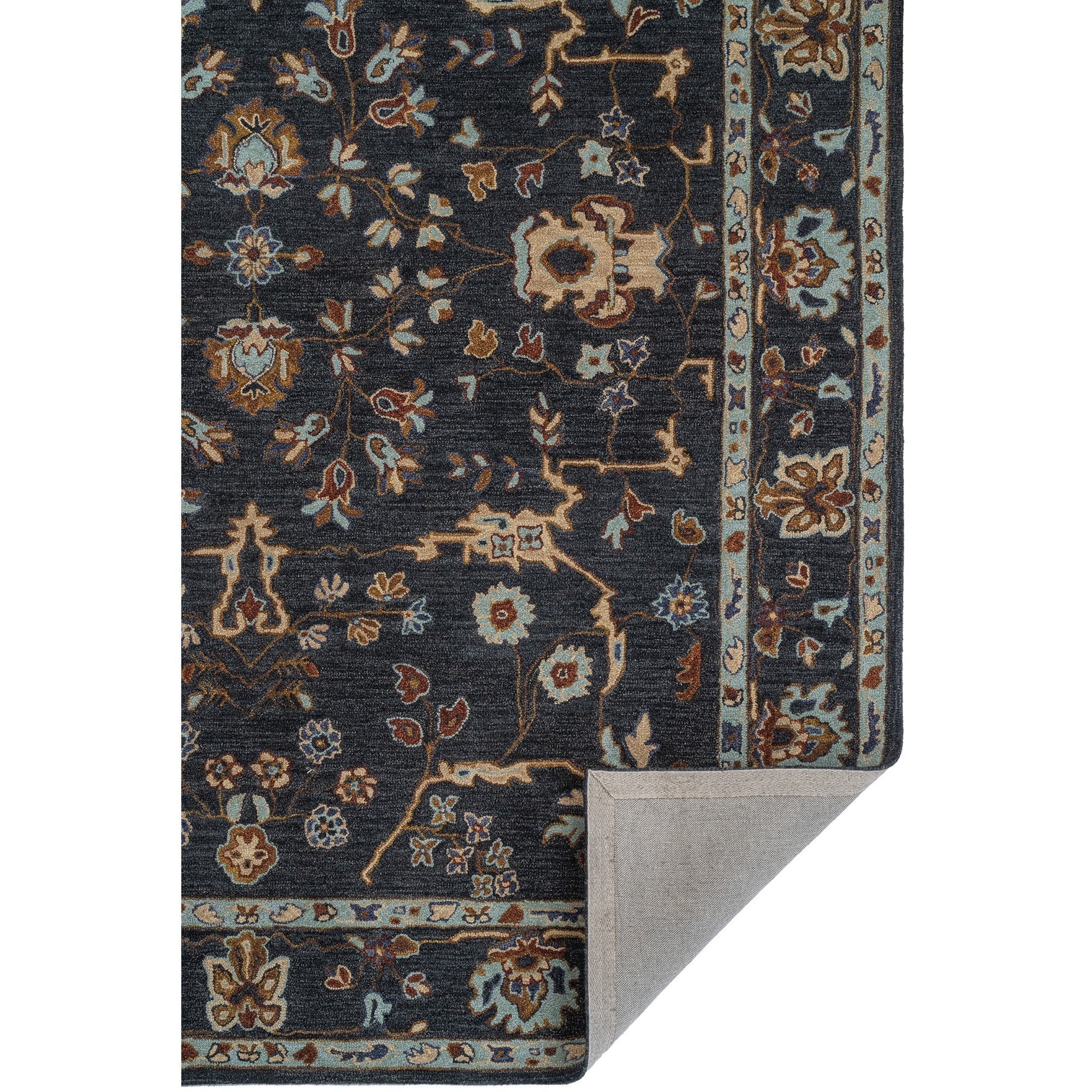 Azari-Isfahan Dark Sapphire Hand Tufted Rug Rectangle image