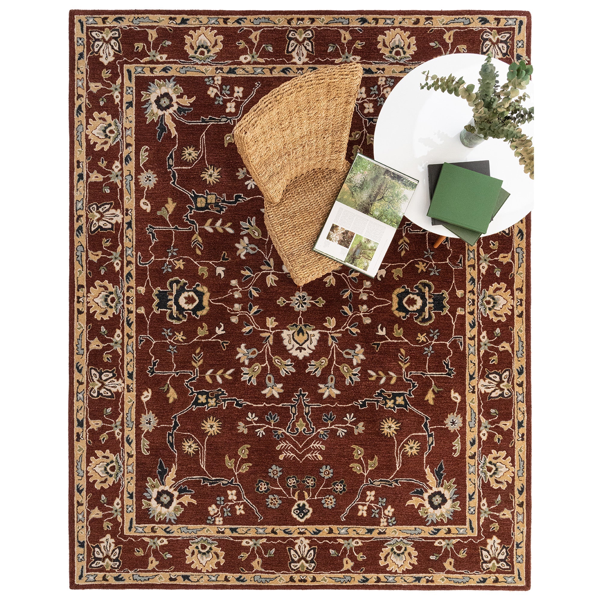 Azari-Isfahan Copper Hand Tufted Rug Rectangle image