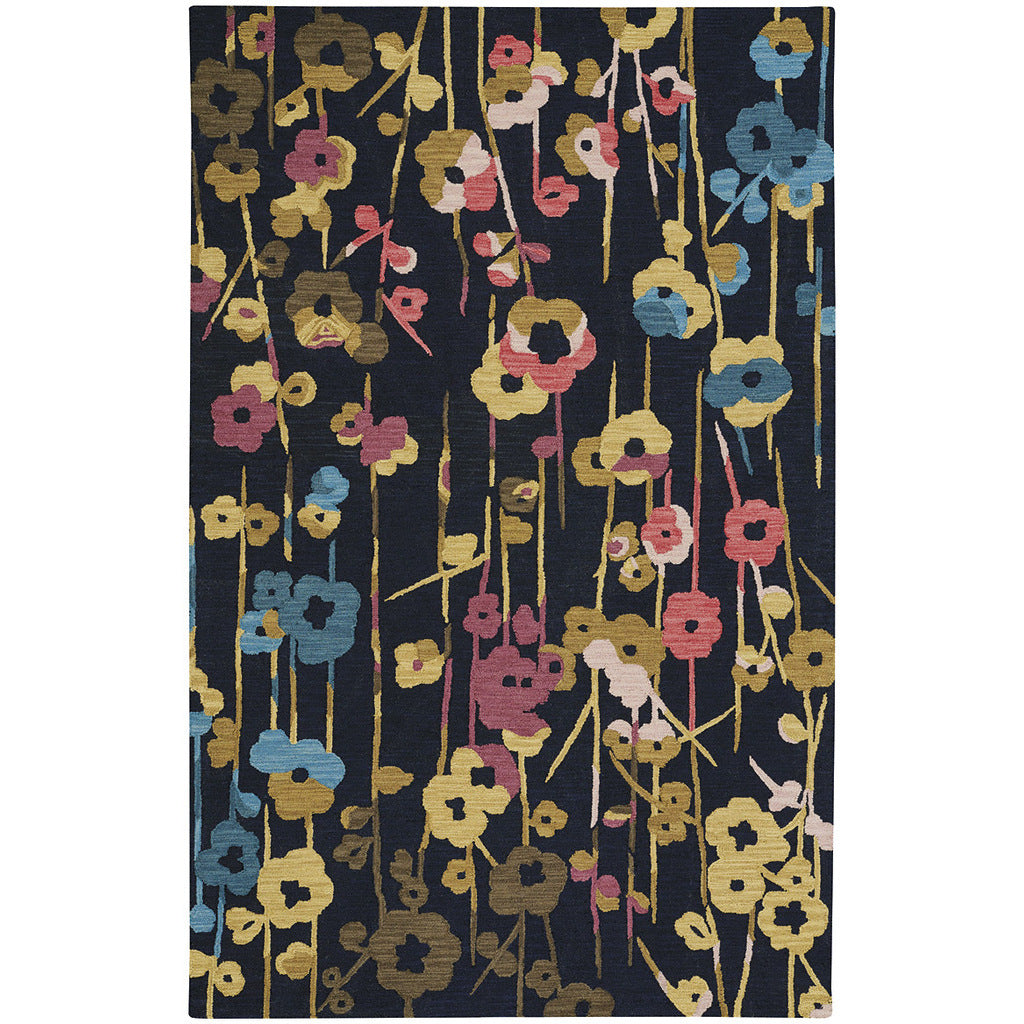 Stems Navy Hand Tufted Rug Rectangle image