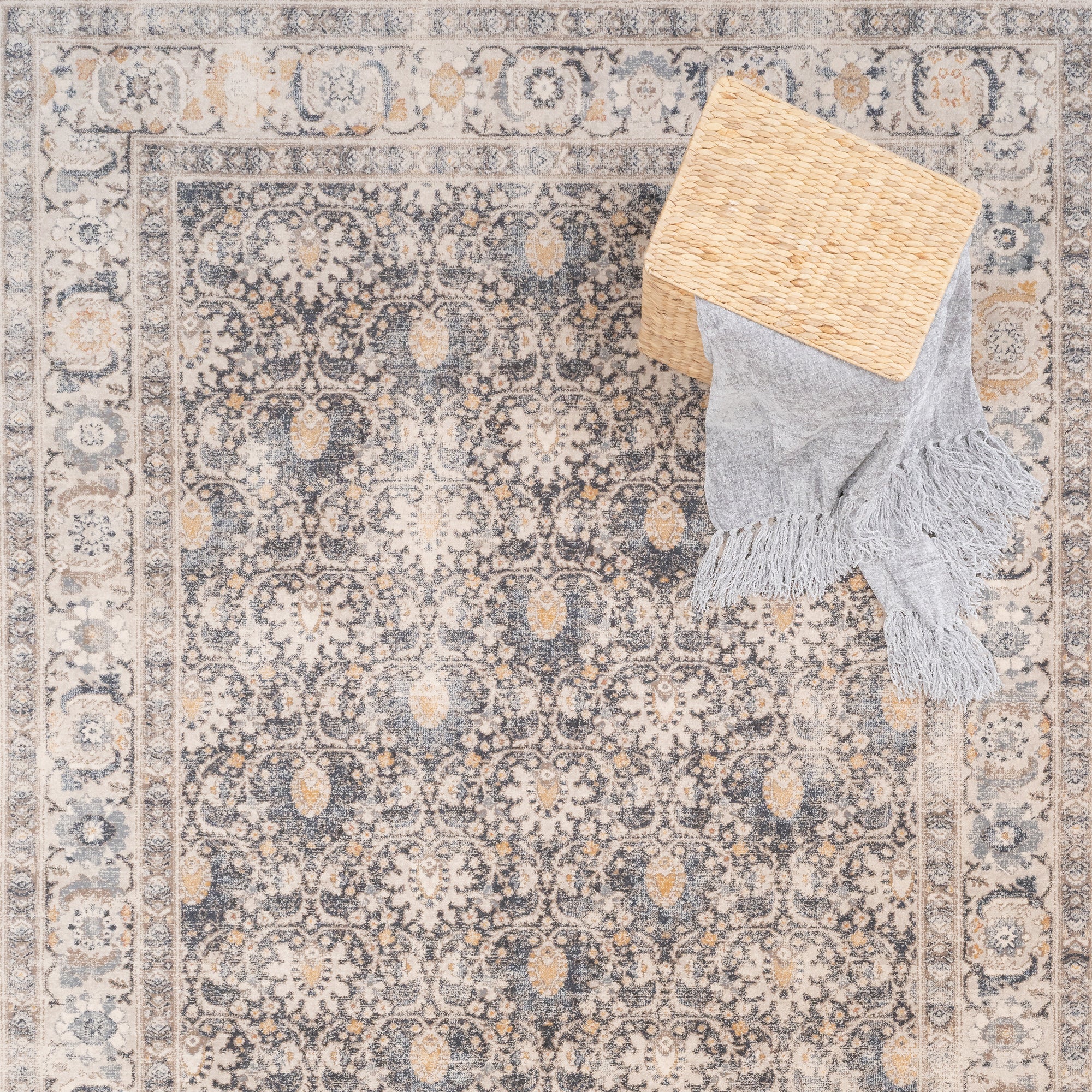 Avery-Keshan Slate Linen Machine Mad Rectangle image