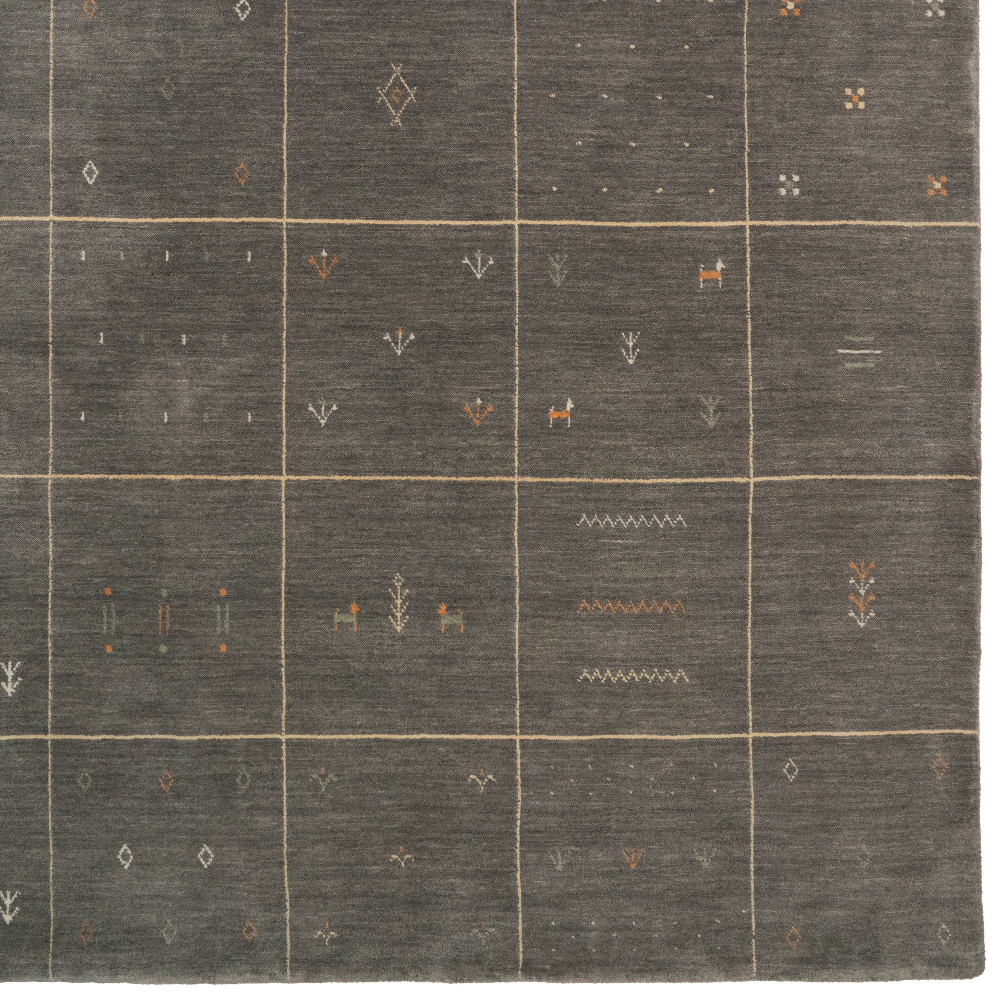 Zagros Steel Gray Hand Loomed Area Rug Rectangle image