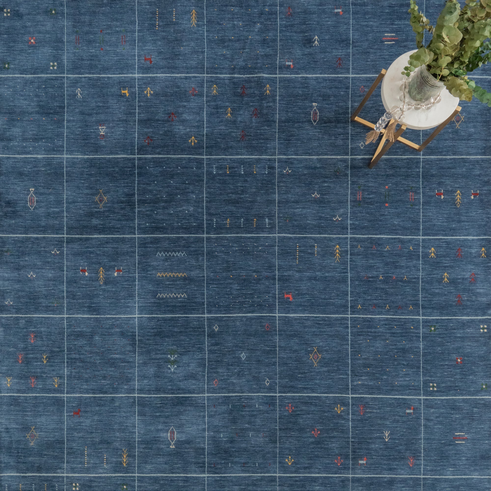 Zagros Cobalt Blue Hand Loomed Area Rug Rectangle image