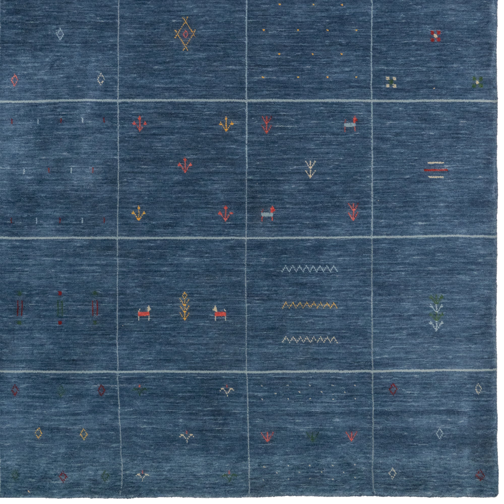 Zagros Cobalt Blue Hand Loomed Area Rug Rectangle image