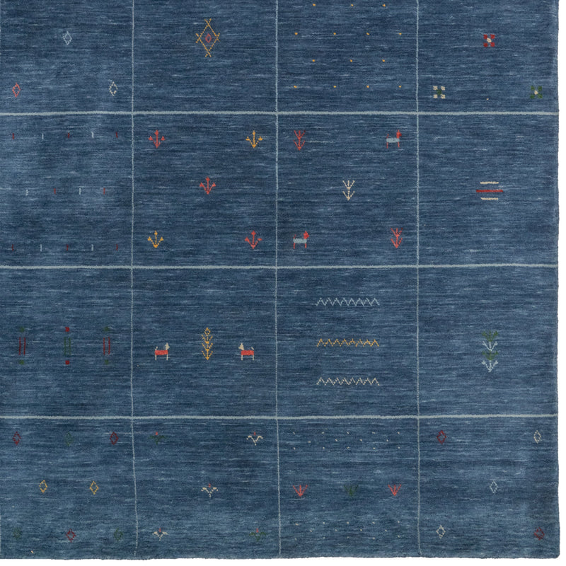 Zagros Cobalt Blue Hand Loomed Area Rug Rectangle image
