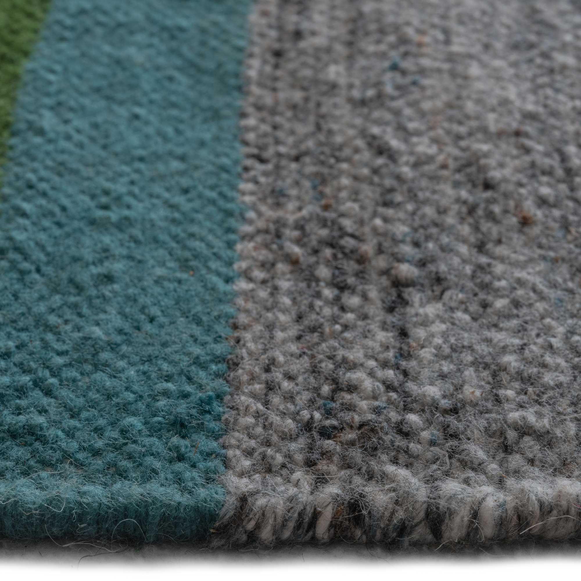 Vintage Moroc Green Gray Flat Woven Rug Rectangle image