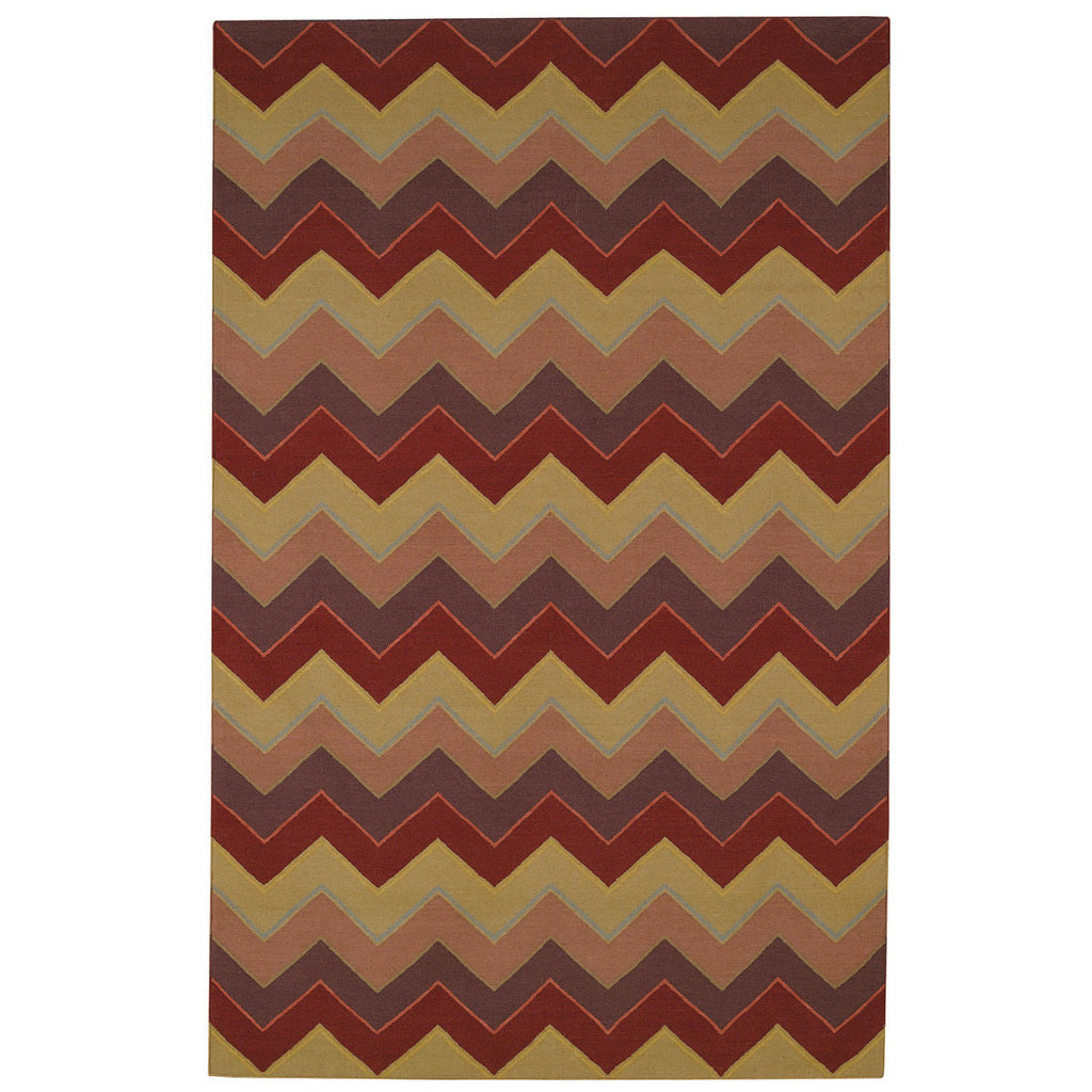 Irish Stitch Berry Khaki Flat Woven Rug Rectangle image